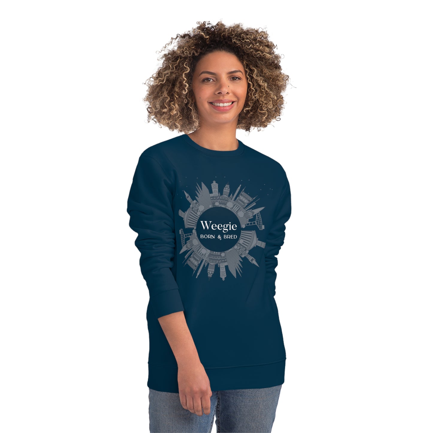 Show off your roots with the Glaswegian Slang 'Weegie Born & Bred' organic cotton sweatshirt! A must-have jumper Scotland!