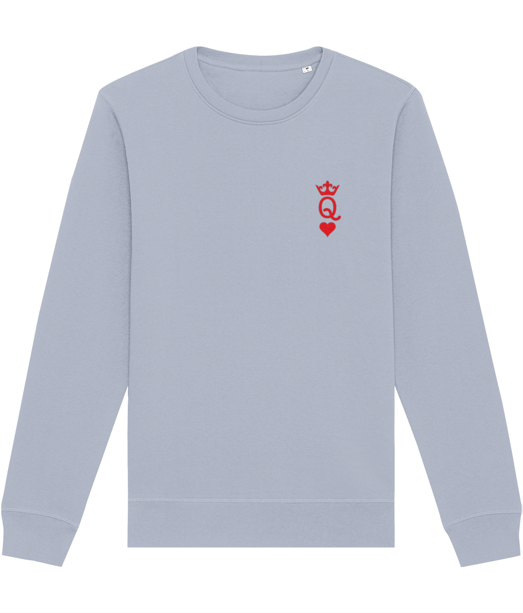 Smart, casual vibe in Contemporary 'Queen Of Hearts' Organic Cotton Sweatshirt