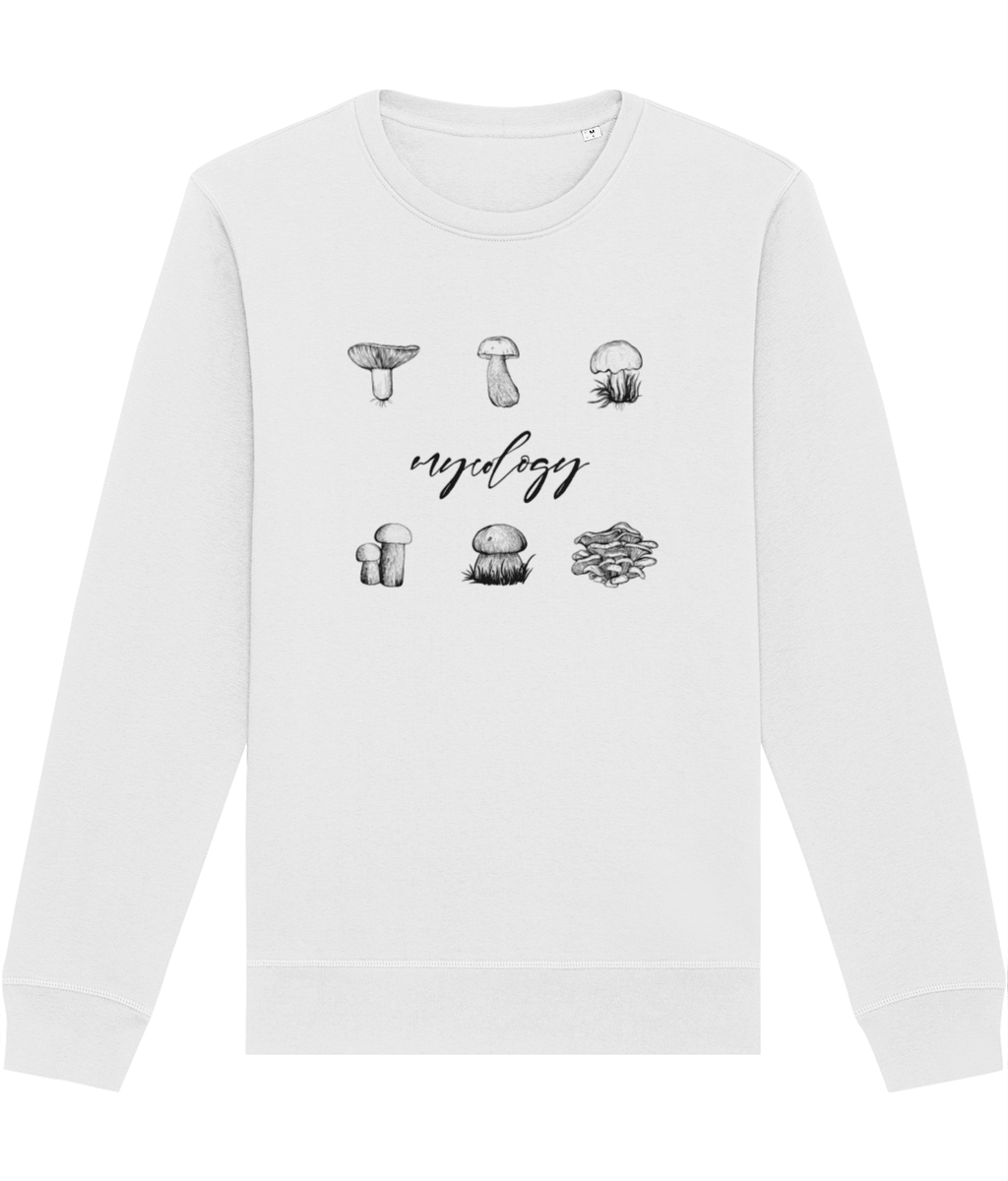 Make a statement with the Nature 'Mycology' Mushroom organic cotton sweatshirt—funny travel slogans!
