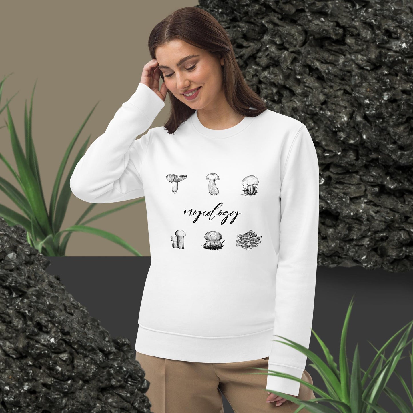 Nature Mycology Mushroom Organic Cotton Sweatshirt - Stylish and Comfortable Nature Sweatshirts