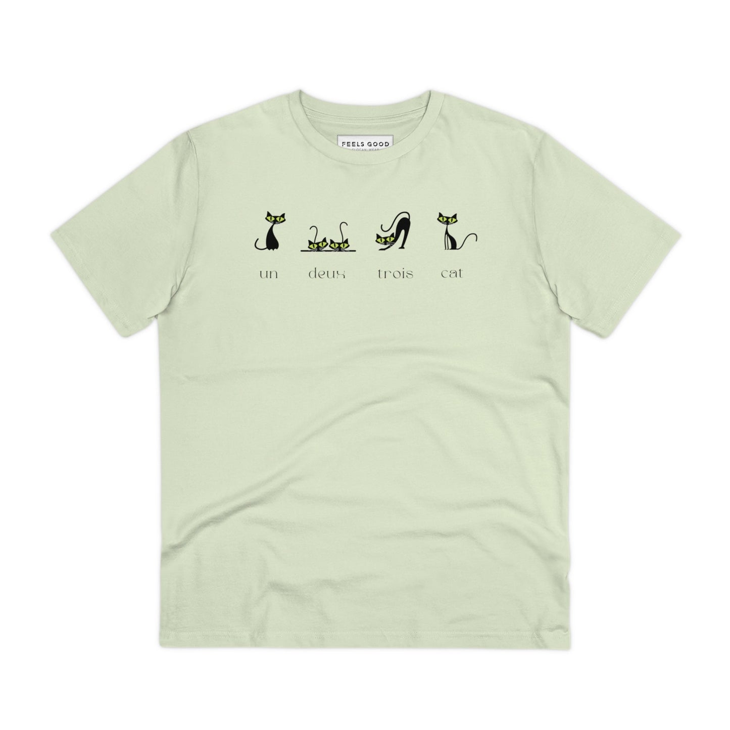 Cute "4 French Cats" cat T-shirt in organic cotton for men.