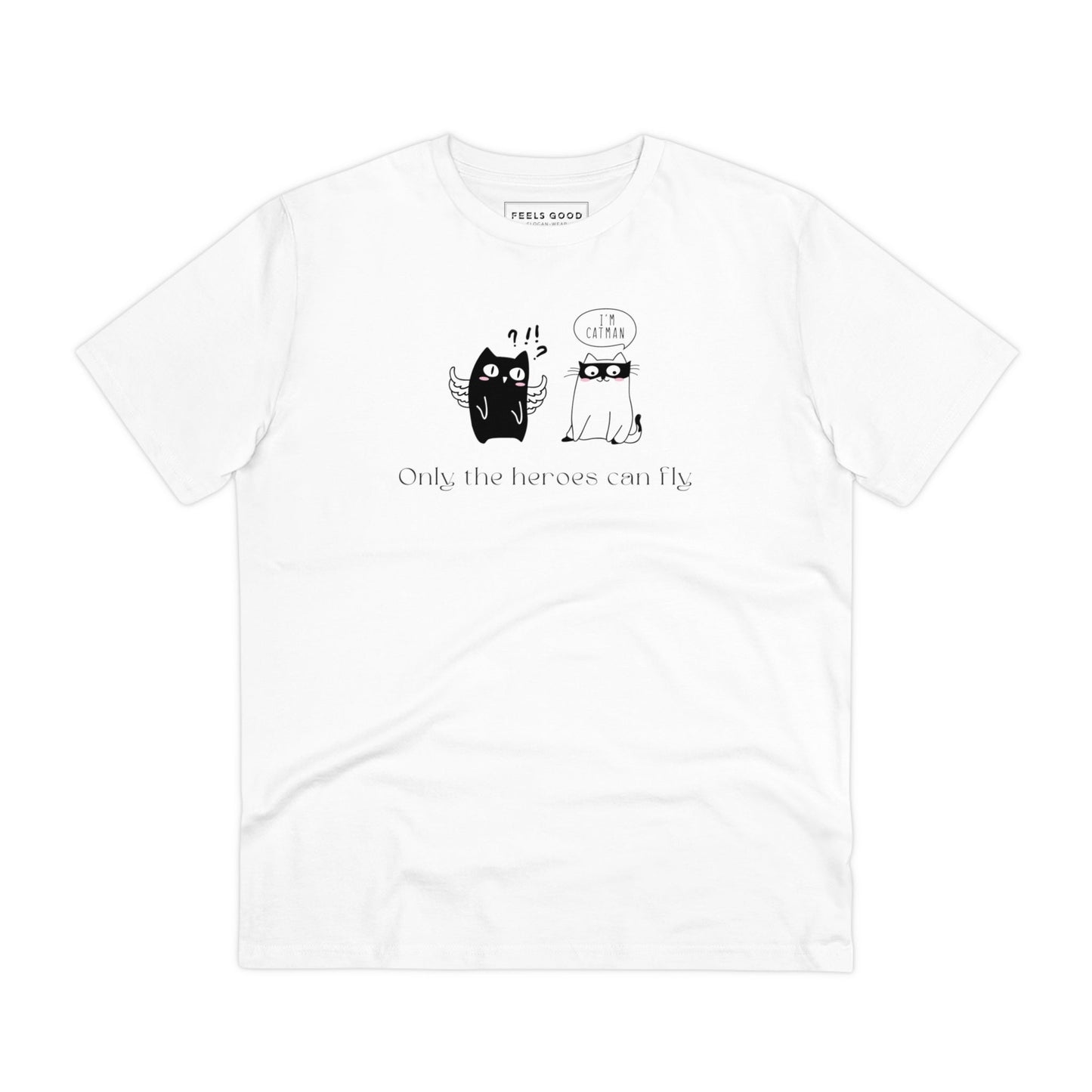 Organic Cotton 'Cat Heroes' Funny Cat T-shirt, an ideal pet t-shirt for any animal lover.