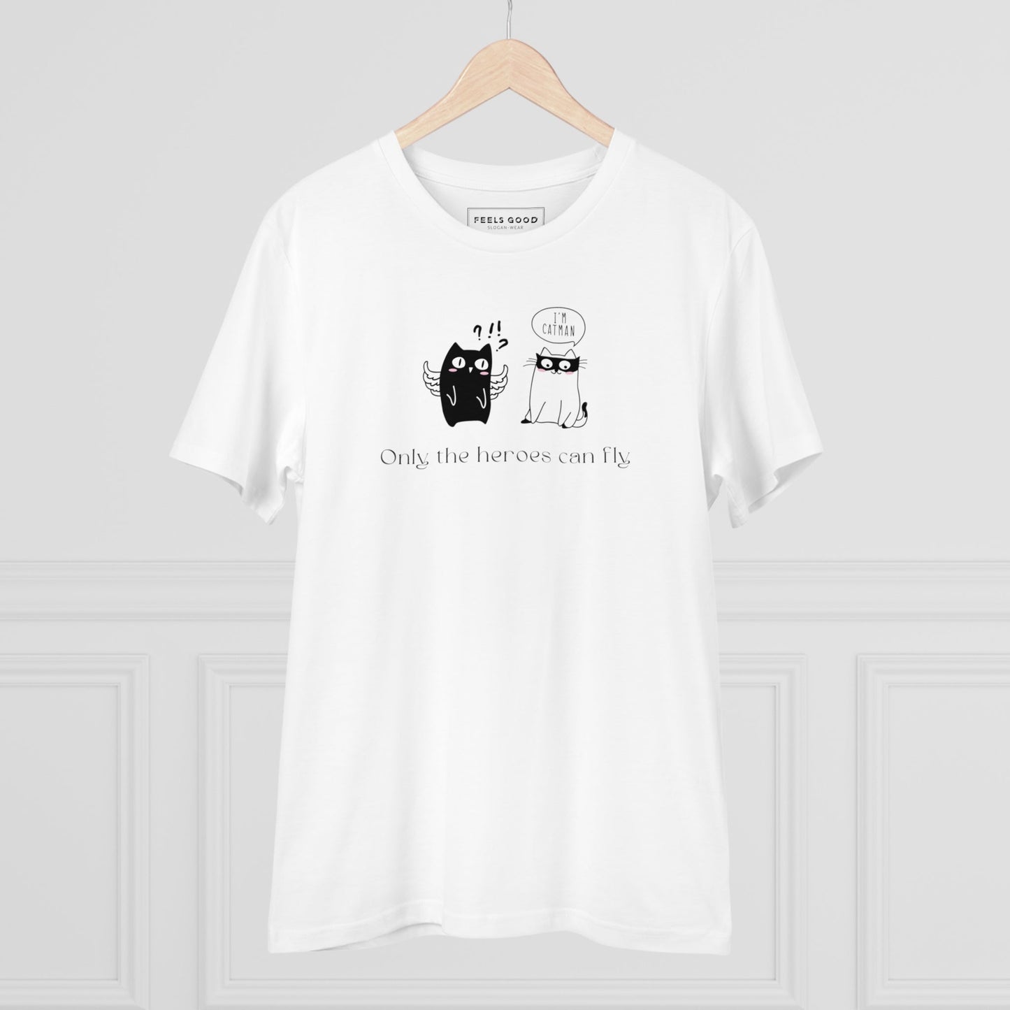 Organic Cotton 'Cat Heroes' Funny Cat T-shirt - Fun Cat T shirt