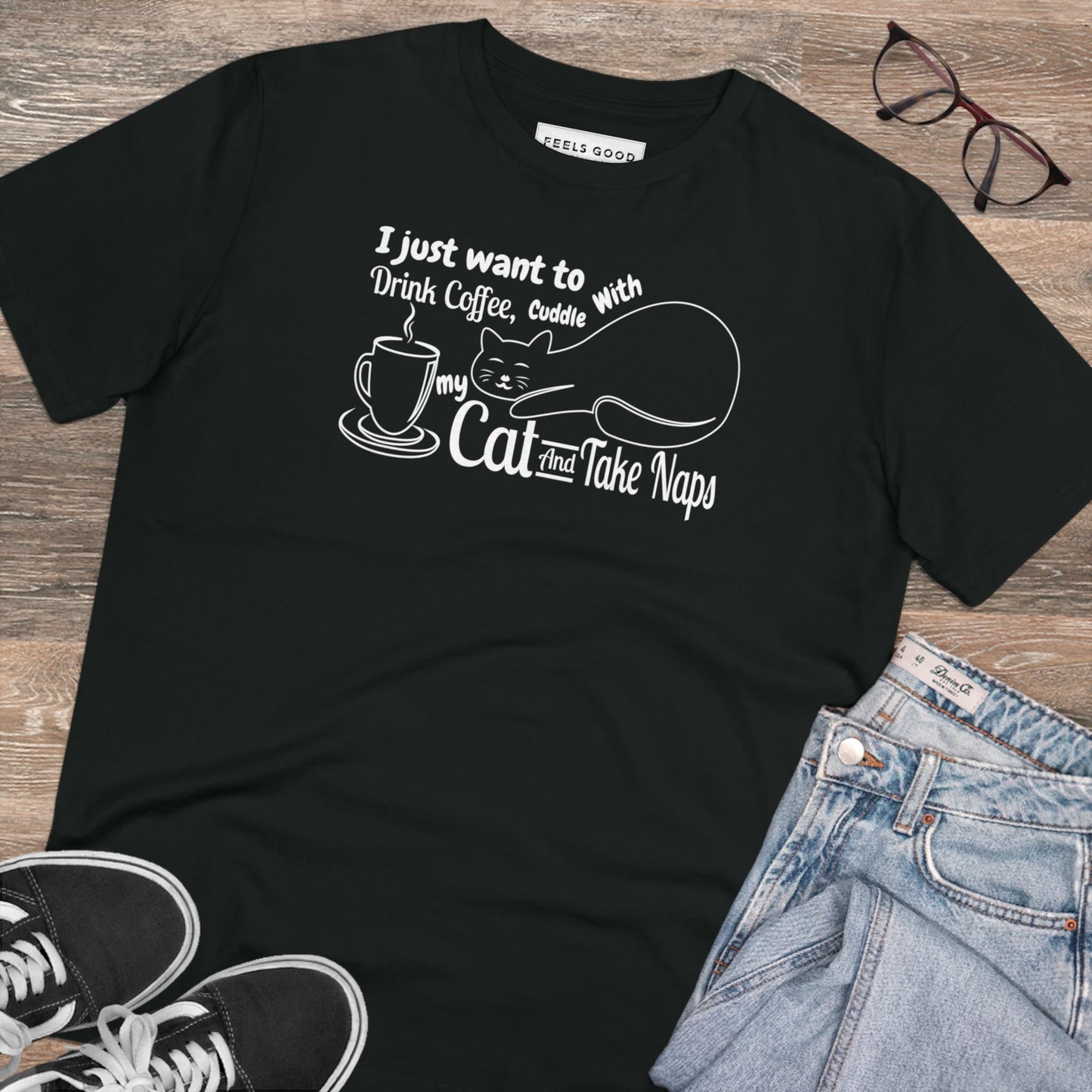 Funny cat t-shirt for animal lovers, featuring 'Cat Naps.'