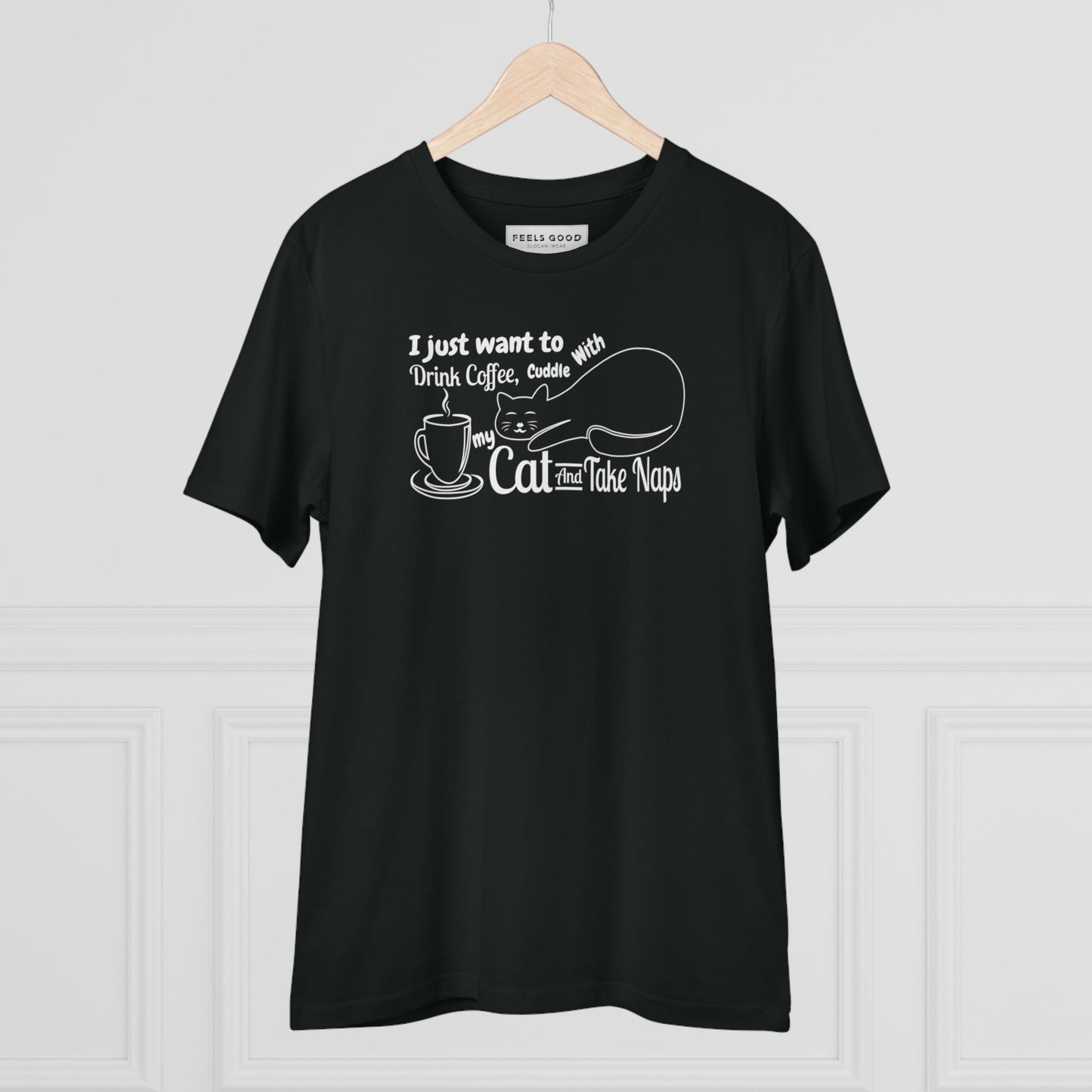 Cat graphic t-shirt for animal lovers, featuring 'Cat Naps.'