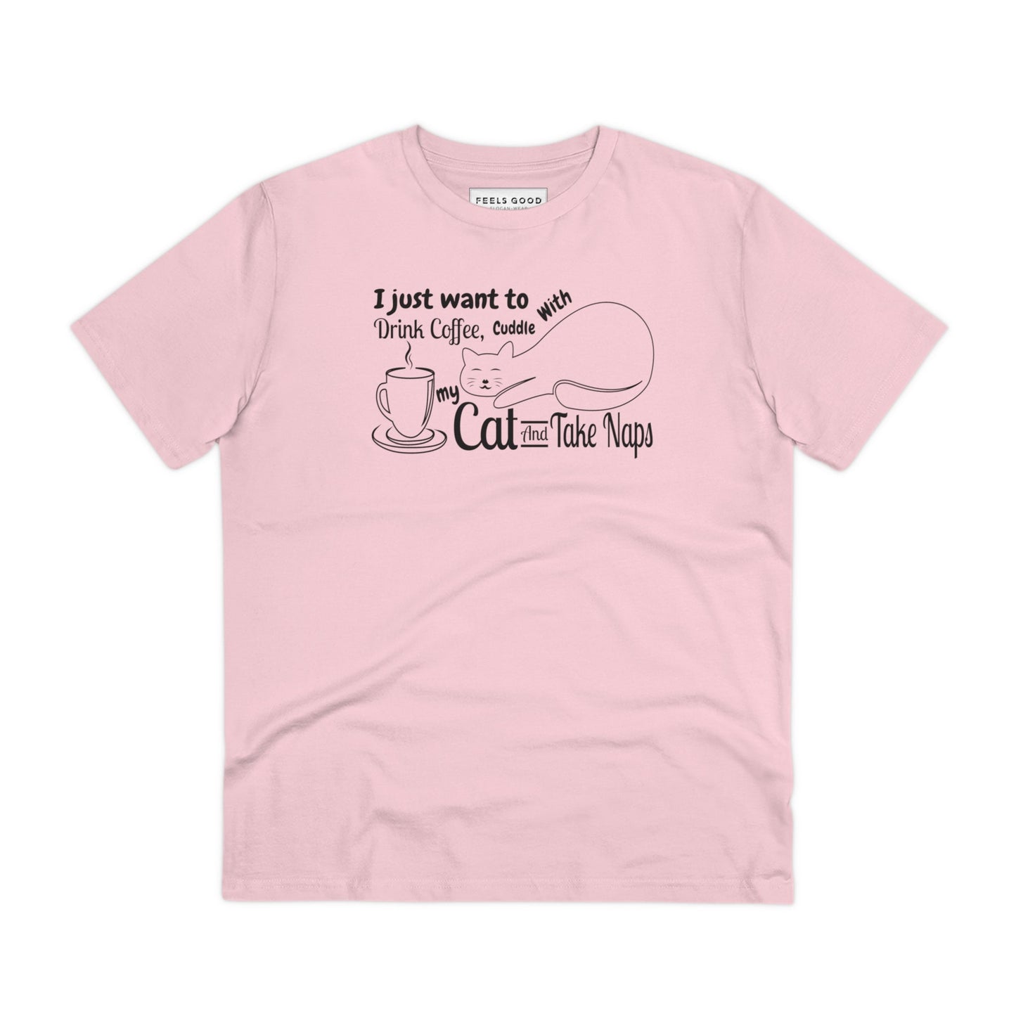 Cute 'Cat Naps' organic cotton t-shirt for men.