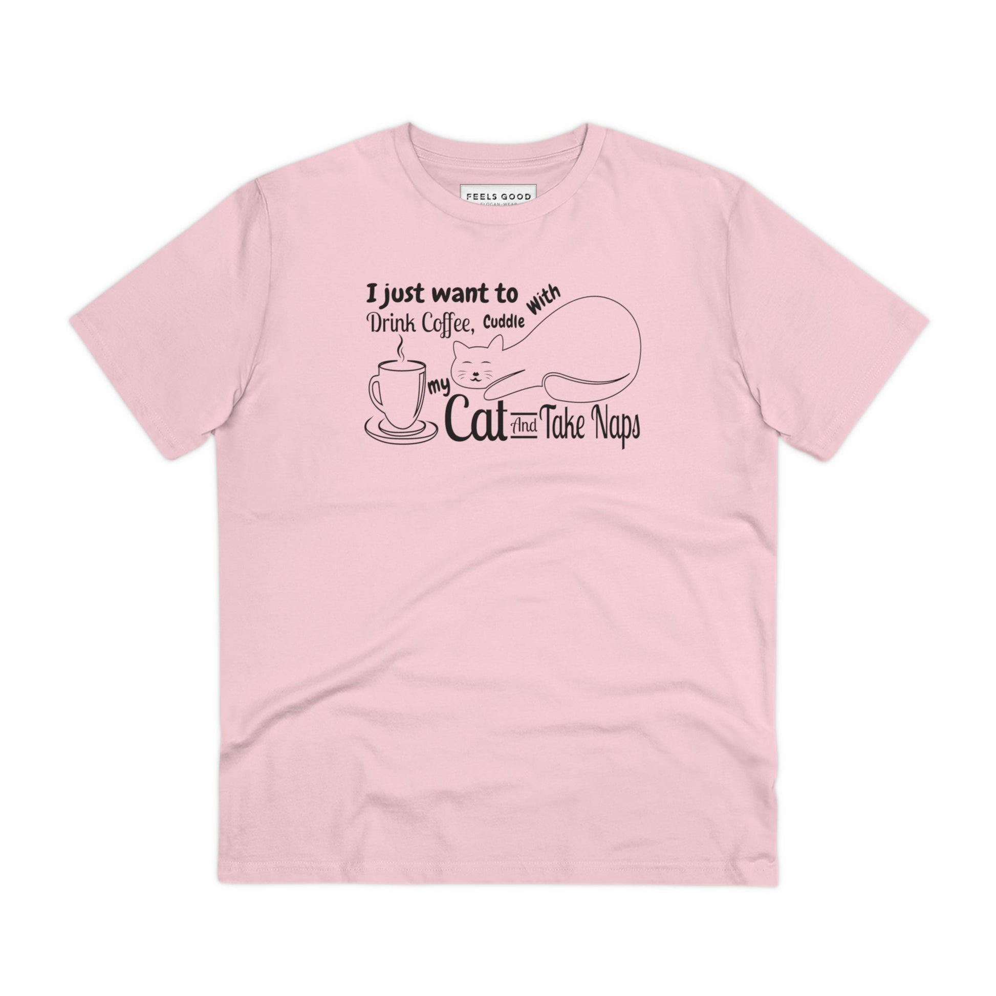 Cute 'Cat Naps' organic cotton t-shirt for men.