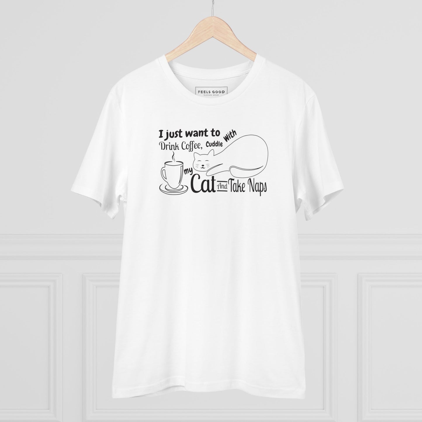 Funny cat t-shirt, 'Cat Naps' design for animal lovers.