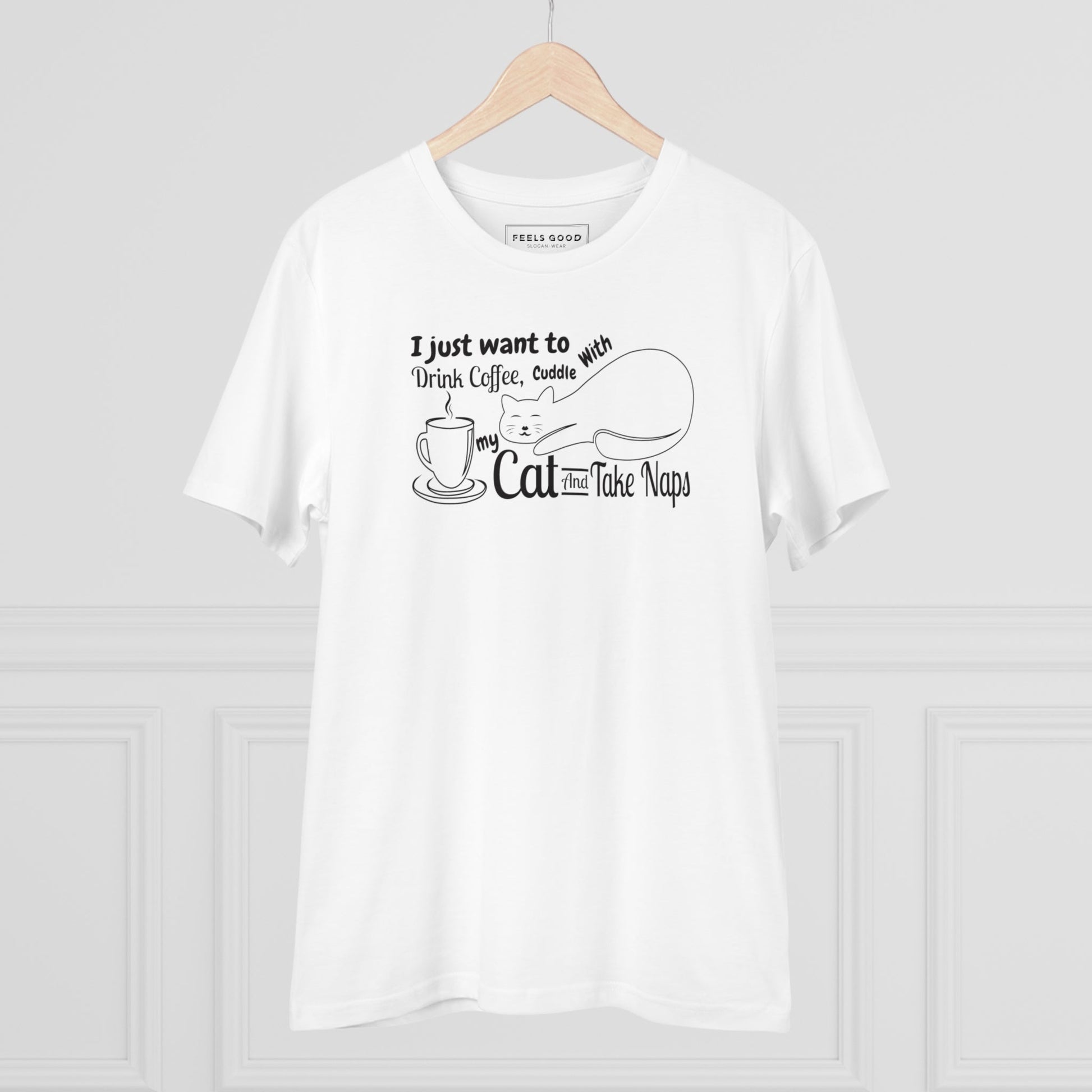 Funny cat t-shirt, 'Cat Naps' design for animal lovers.
