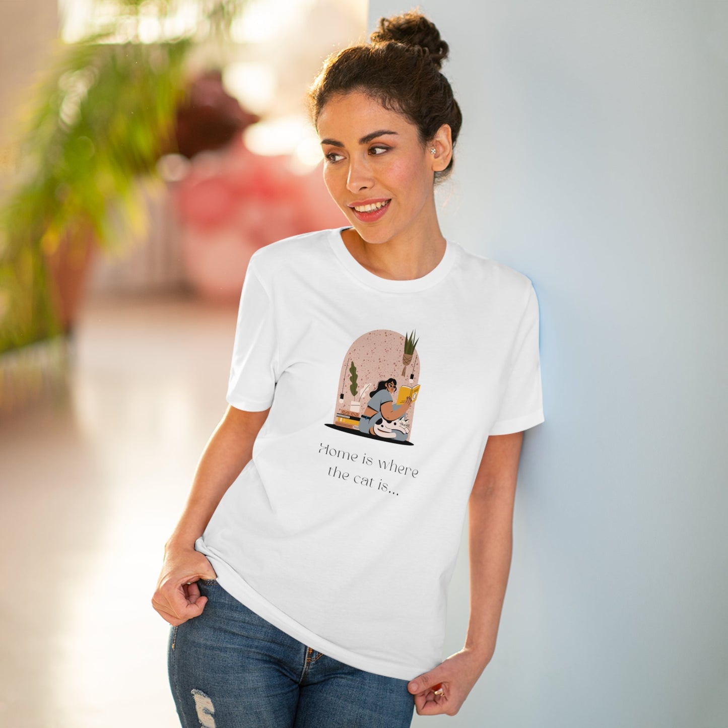 Cat tshirt for men with a quirky cat face – fun gift for cat fans
