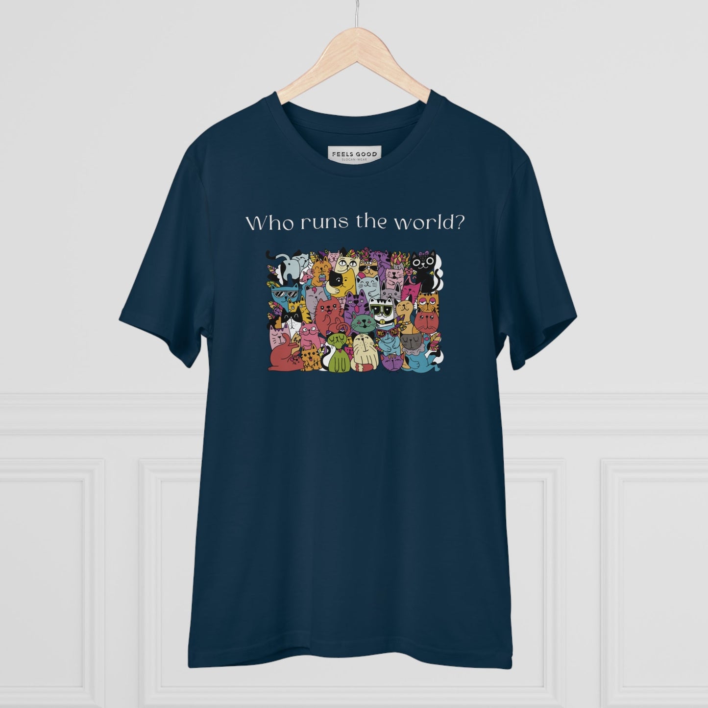 Cat tops Organic Cotton 'Cats Run The World' perfect for pet lovers