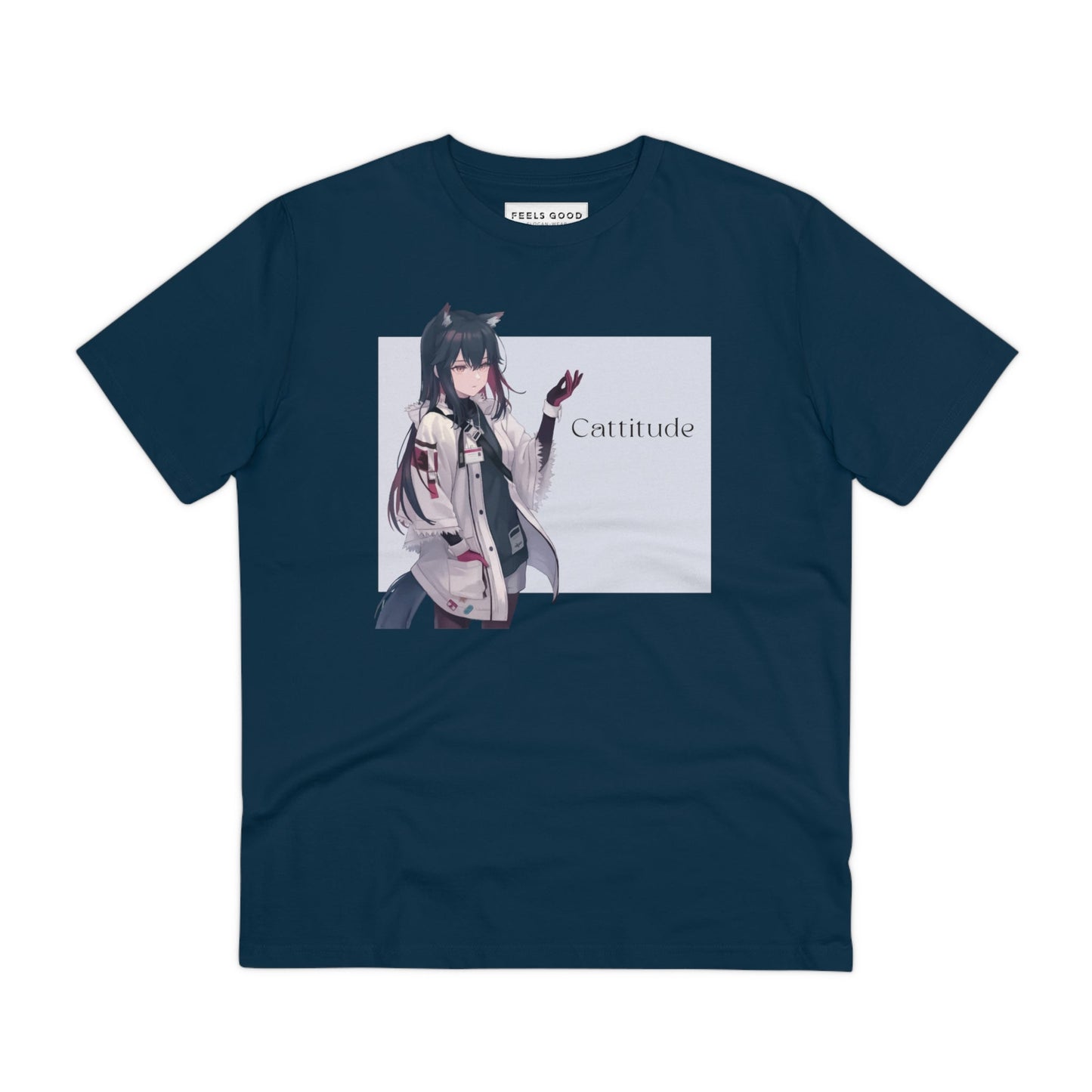 'Cattitude' Funny Cat T-shirt for animal lovers’ wardrobe.