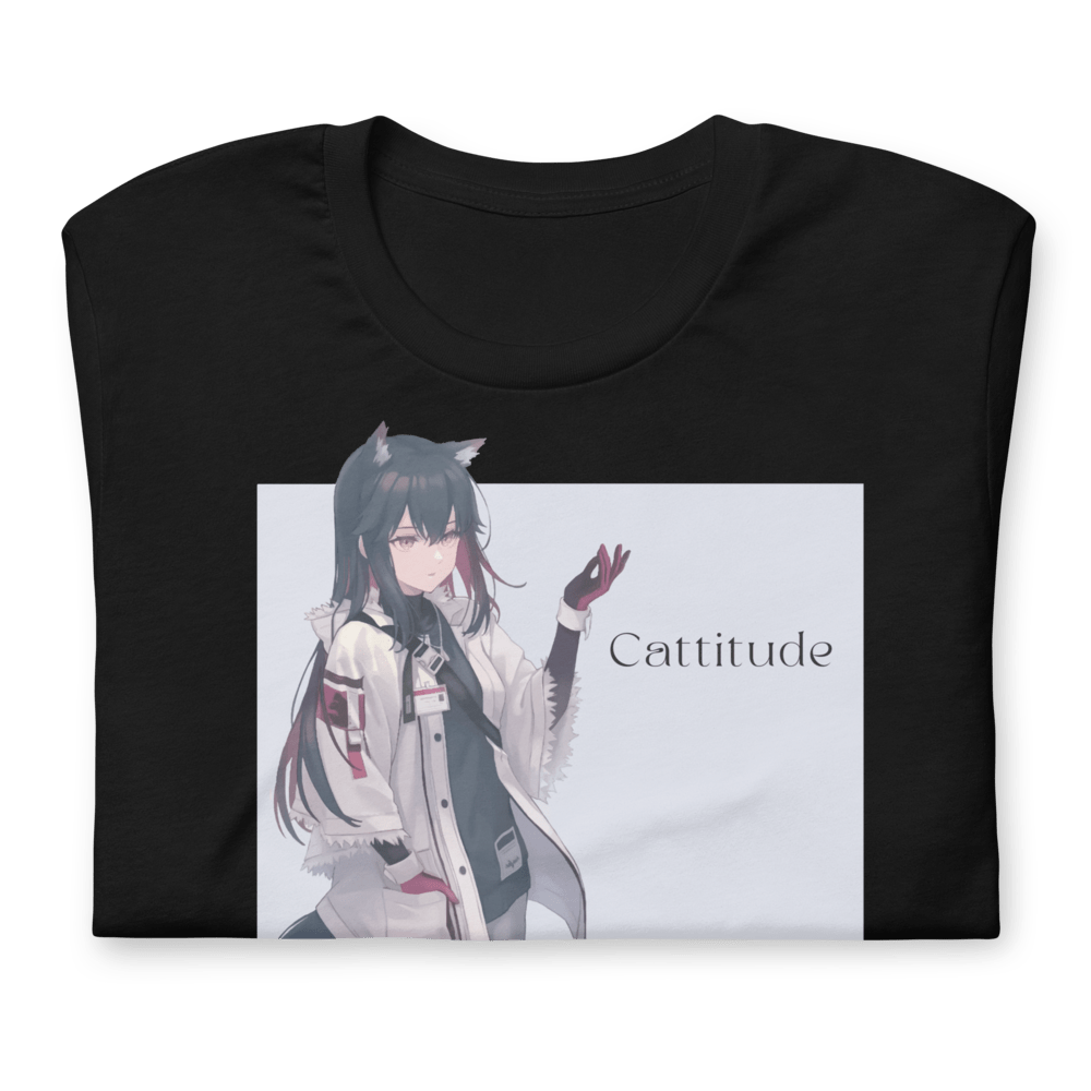Animal lovers will love this funny 'Cattitude' cat T-shirt.