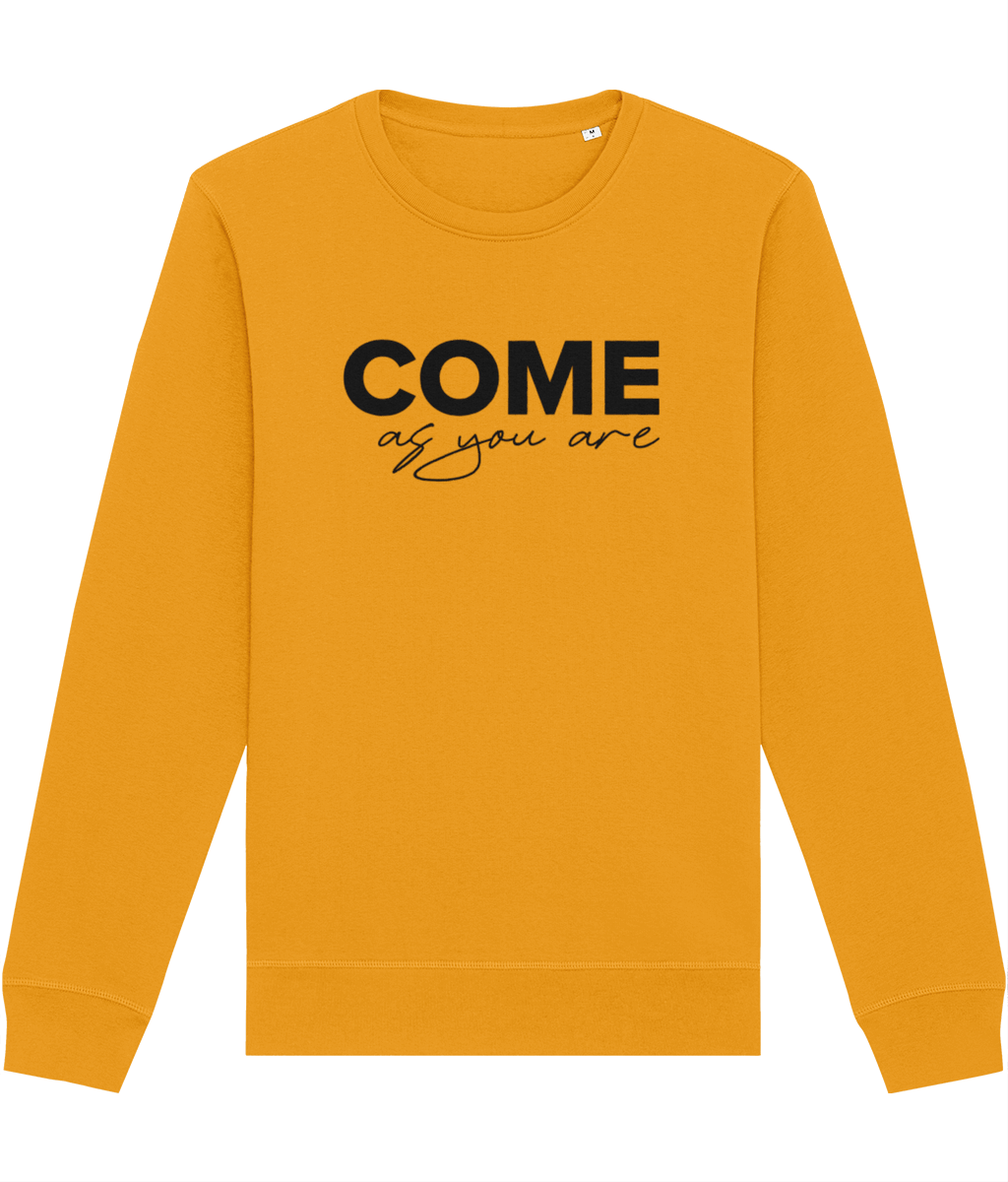 'Come As You Are' Organic Cotton yellow Sweatshirt
