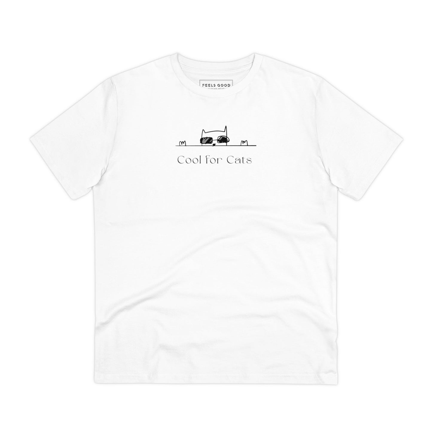 Perfect t shirt with dog and cat themes – Organic Cotton 'Cool For Cats' Funny Cat T-shirt.