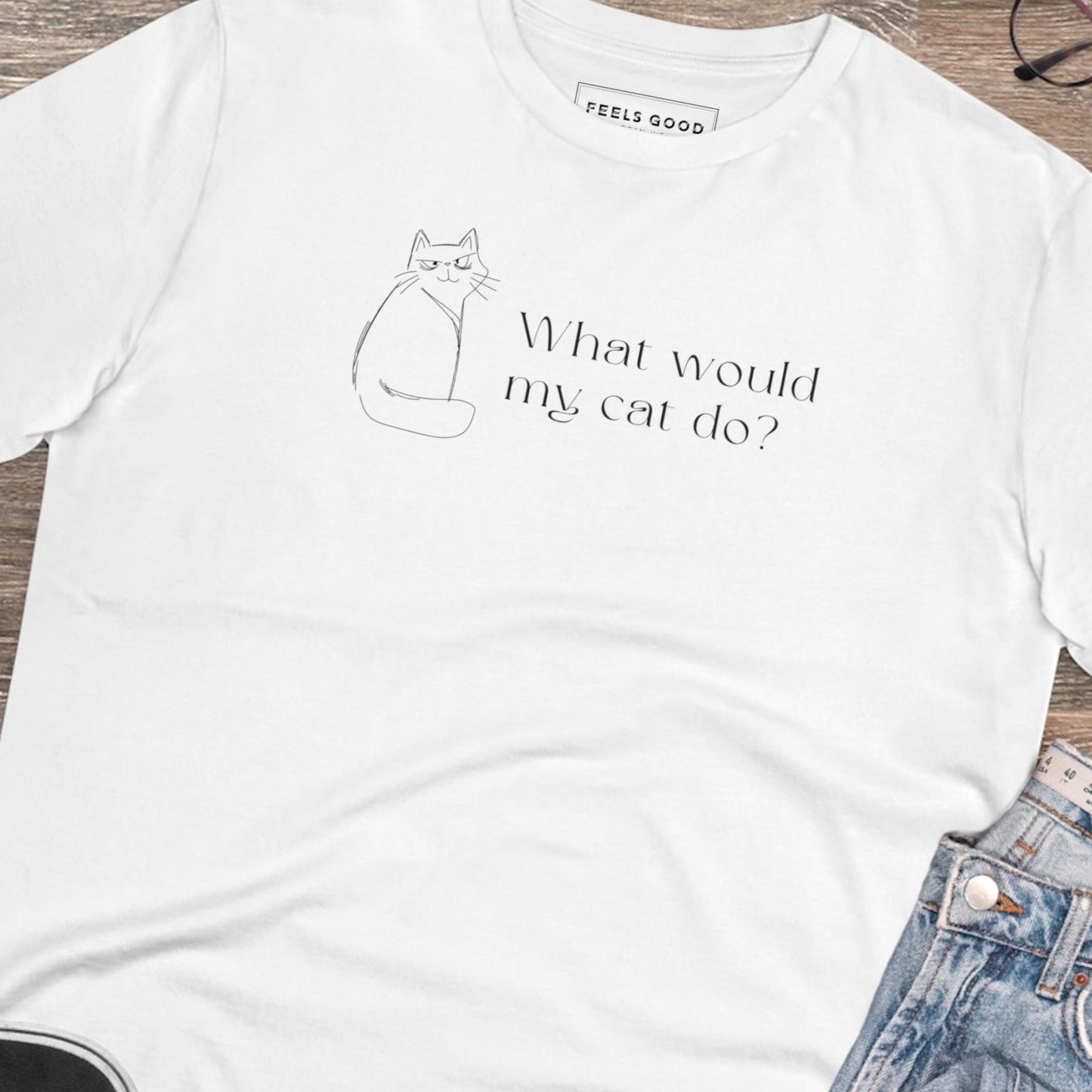 Organic Cotton 'Copy Cat' Funny Cat T-shirt makes great animal lovers gifts for pet enthusiasts.