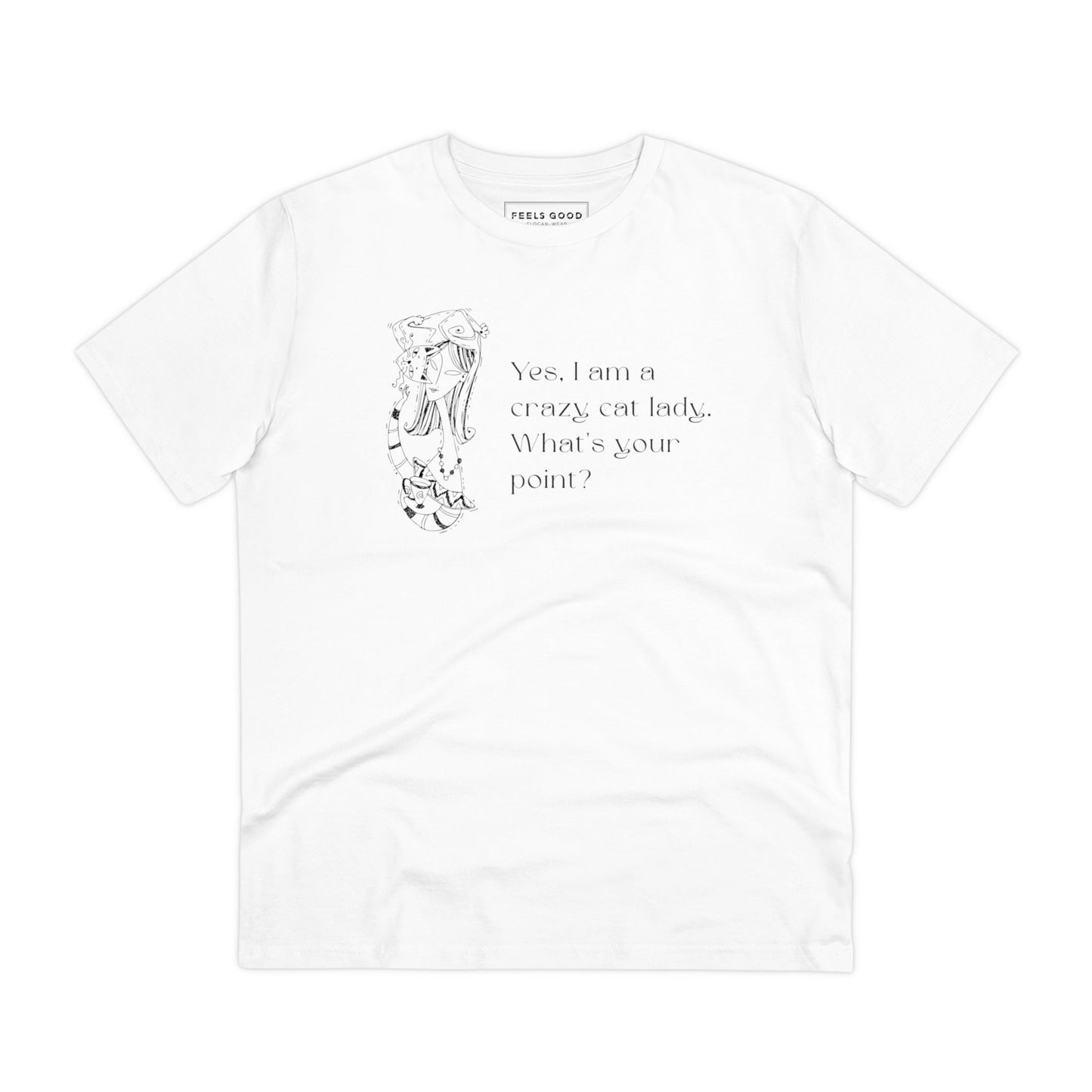 Funny cat tshirt Organic Cotton 'Crazy Cat Lady' cozy cat graphic tees for all