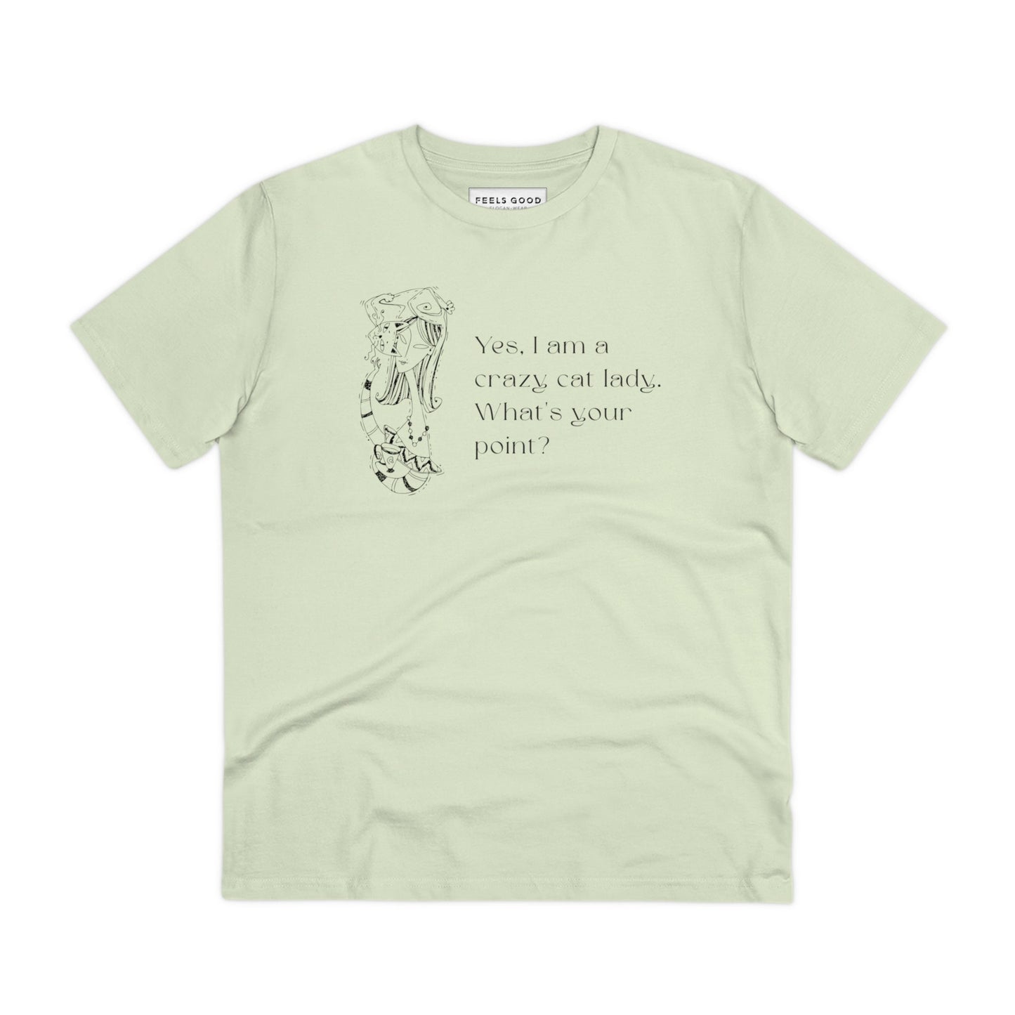 Organic Cotton 'Crazy Cat Lady' Funny Cat T-shirt soft cat tshirt for casual wear