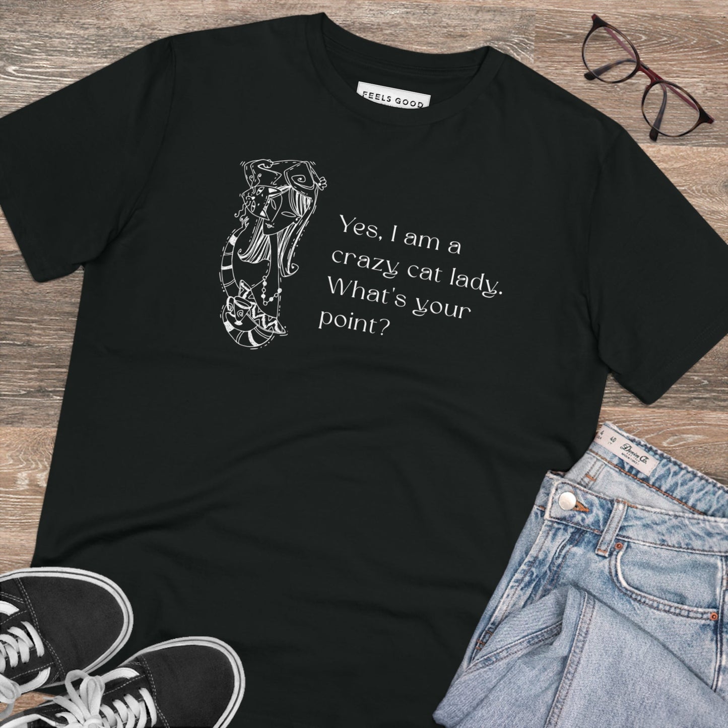 T shirts with cats Organic Cotton 'Crazy Cat Lady' Funny Cat T-shirt best pick