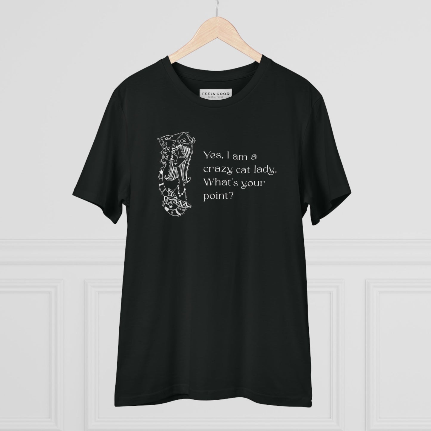 Organic Cotton 'Crazy Cat Lady' Funny Cat T-shirt cat shirts for guys stylish look