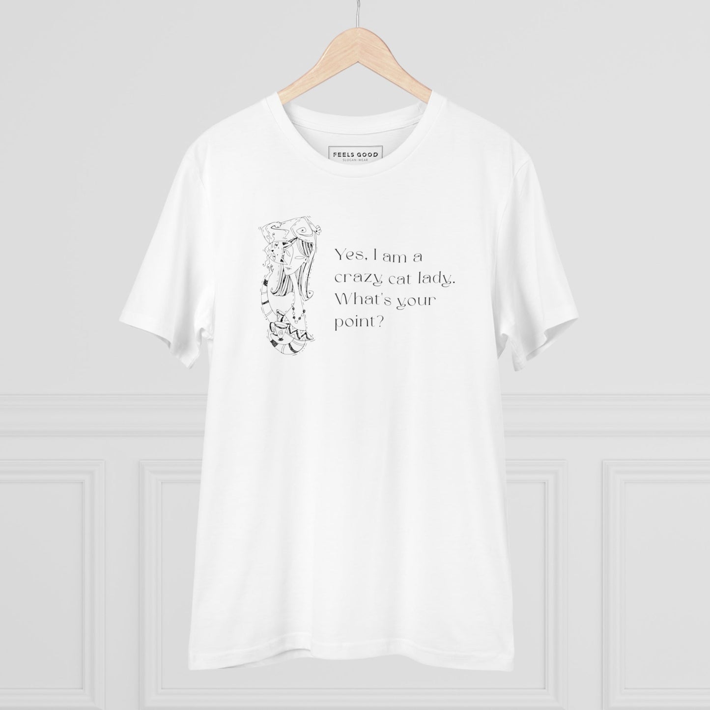 Cat tshirts Organic Cotton 'Crazy Cat Lady' Funny Cat T-shirt quirky style lovers