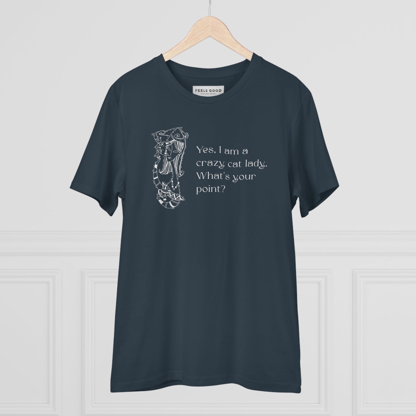 Cat t shirt Organic Cotton 'Crazy Cat Lady' Funny Cat T-shirt perfect for outings