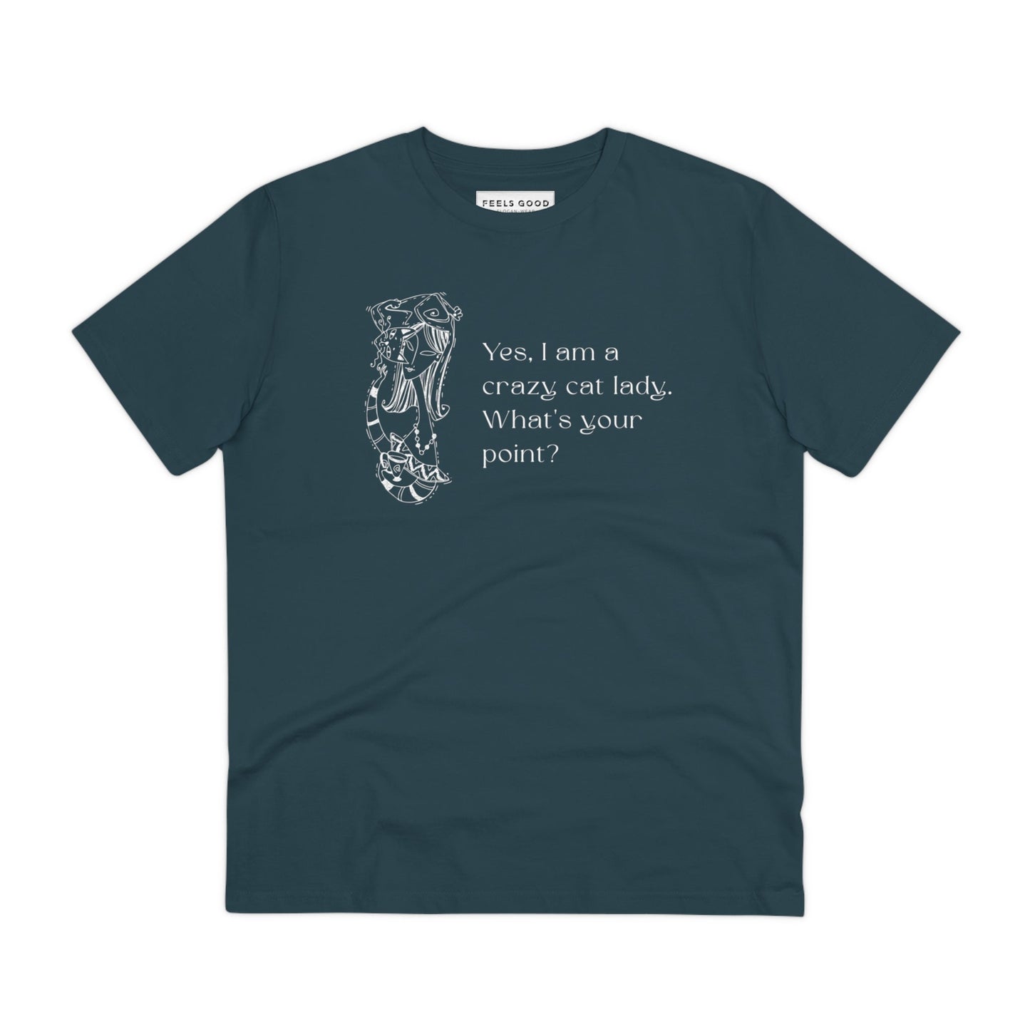 Cat funny t shirt Organic Cotton 'Crazy Cat Lady' comfy cat graphic tees gift