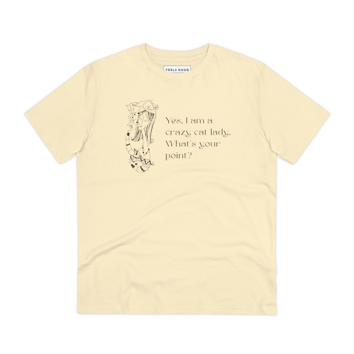 Cat t shirt men Organic Cotton 'Crazy Cat Lady' Funny Cat T-shirt for daily outfits