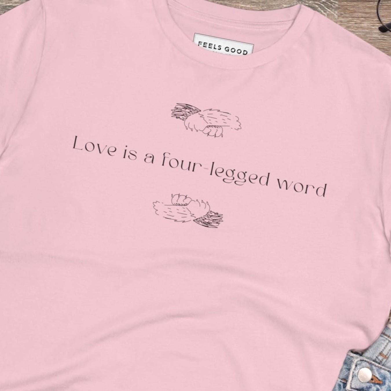 Love dogs? Love cats? Organic Cotton 'Four-Legged' Funny Cat T-shirt is for you!