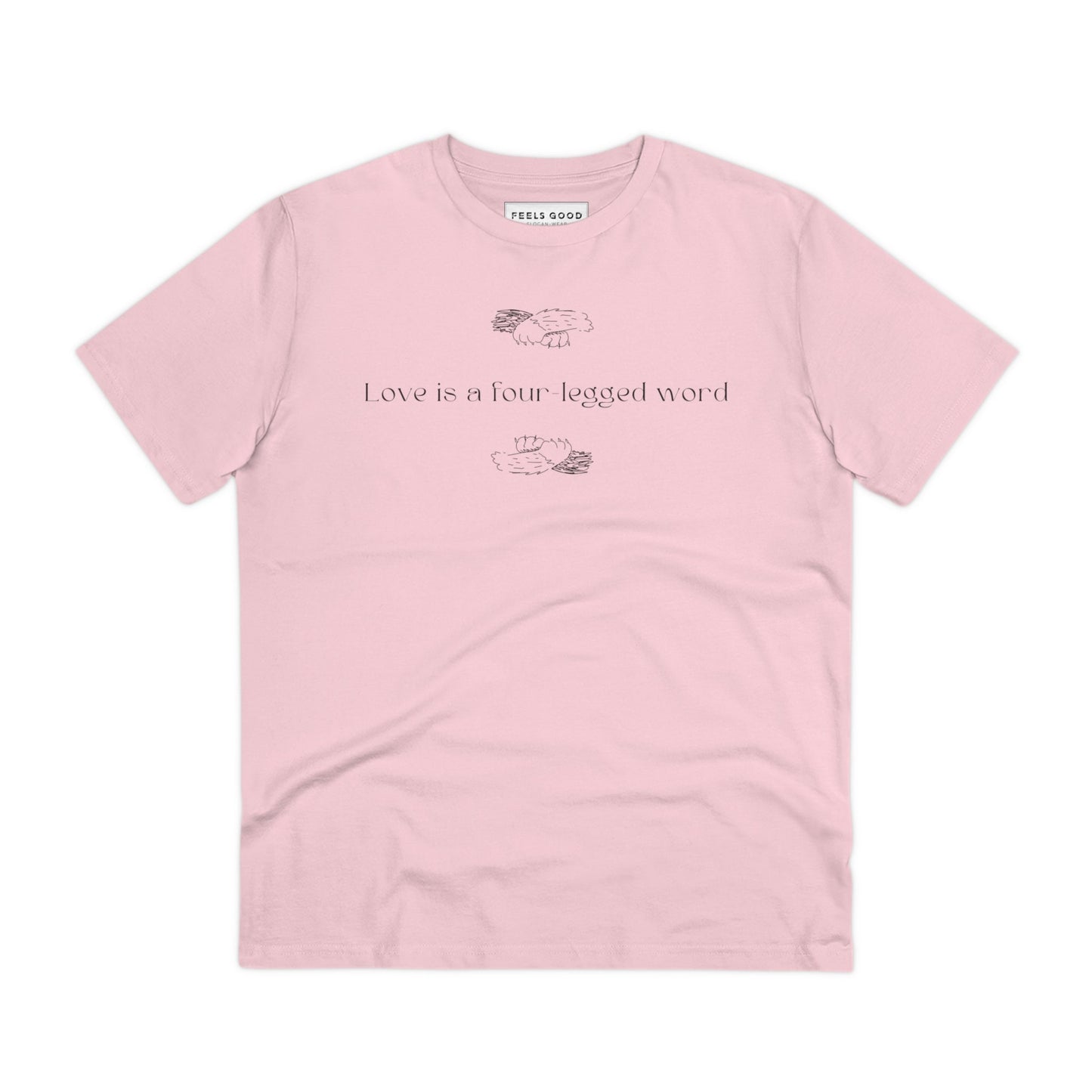 Gifts for animal lovers – Organic Cotton 'Four-Legged' Funny Cat T-shirt with a fun pet design.