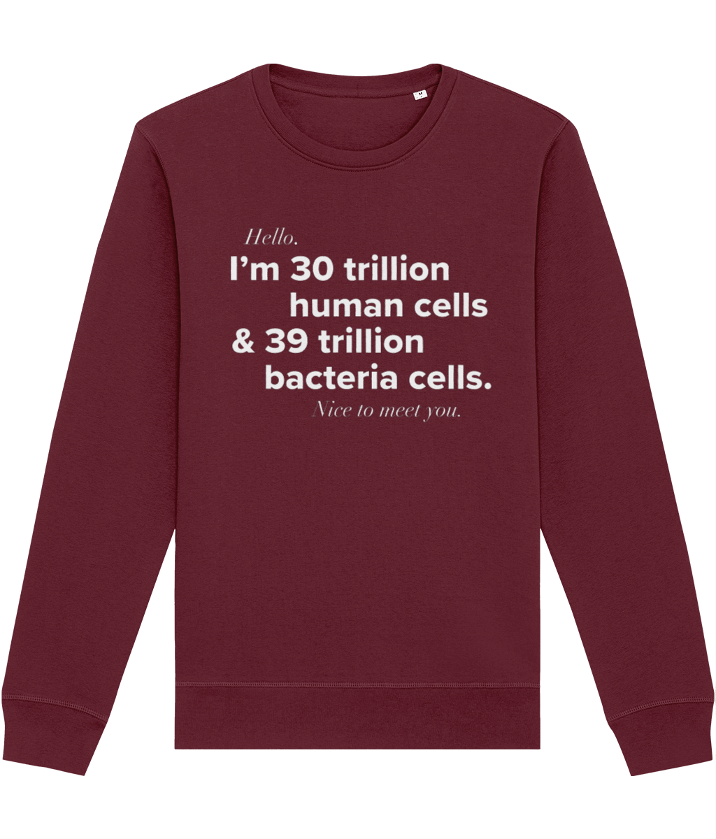 Organic Cotton 'Human Cells' red Sweatshirt - Fun Facts