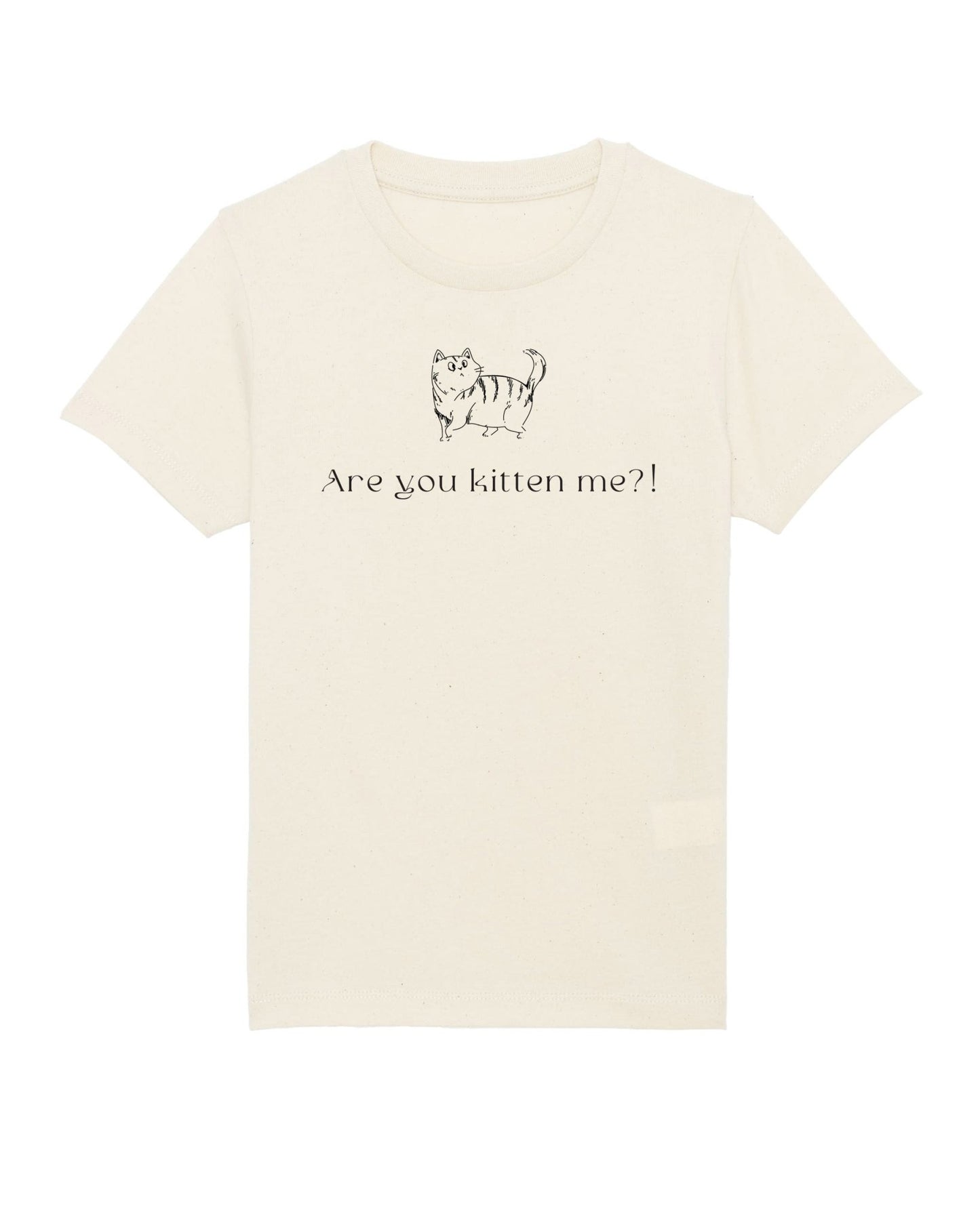 Animal print t shirts children – Organic 'Kittening Me' funny cat design
