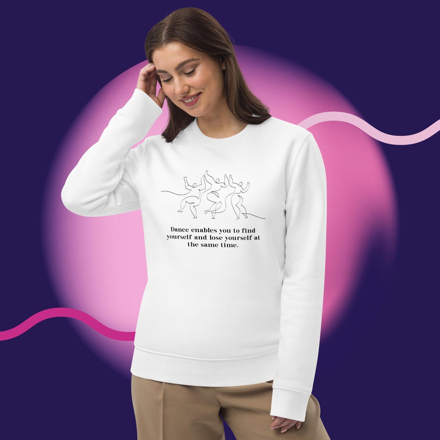 Dance freely: 'Lose Yourself' sweatshirt in organic fabric.