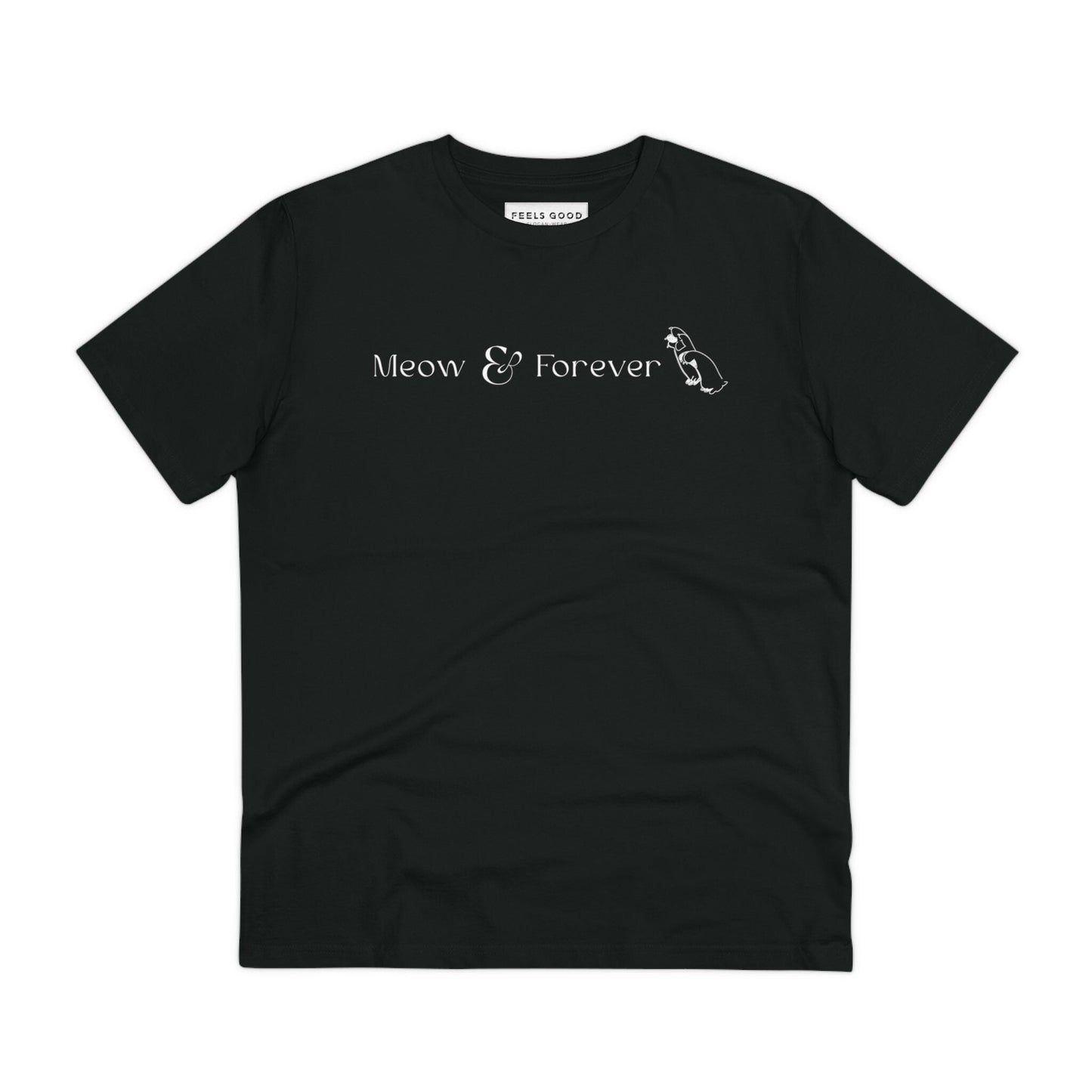 Organic Cotton 'Meow & Forever' Funny Cat T-shirt - Fun Cat T shirt