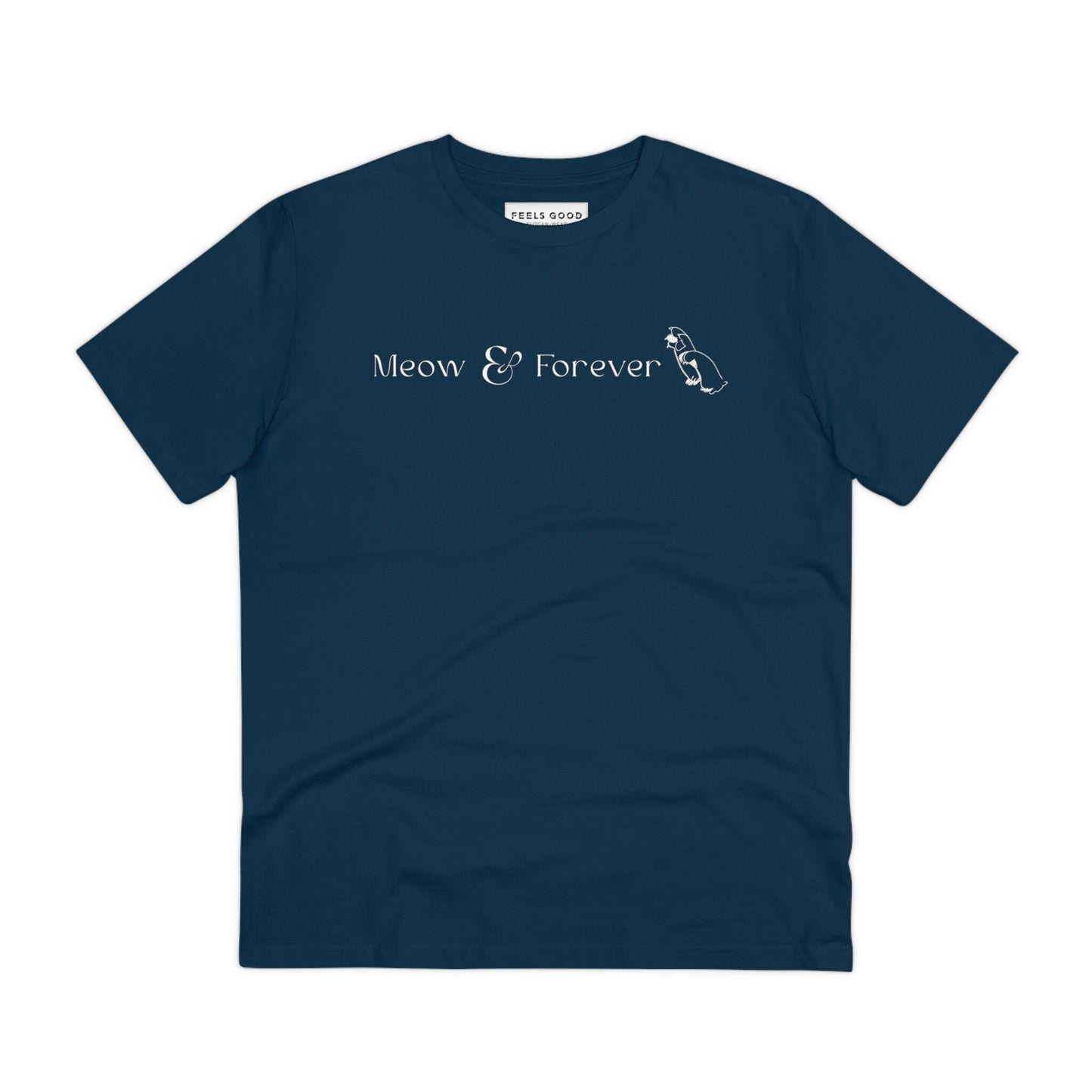 Organic Cotton 'Meow & Forever' Funny Cat T-shirt - Fun Cat T shirt
