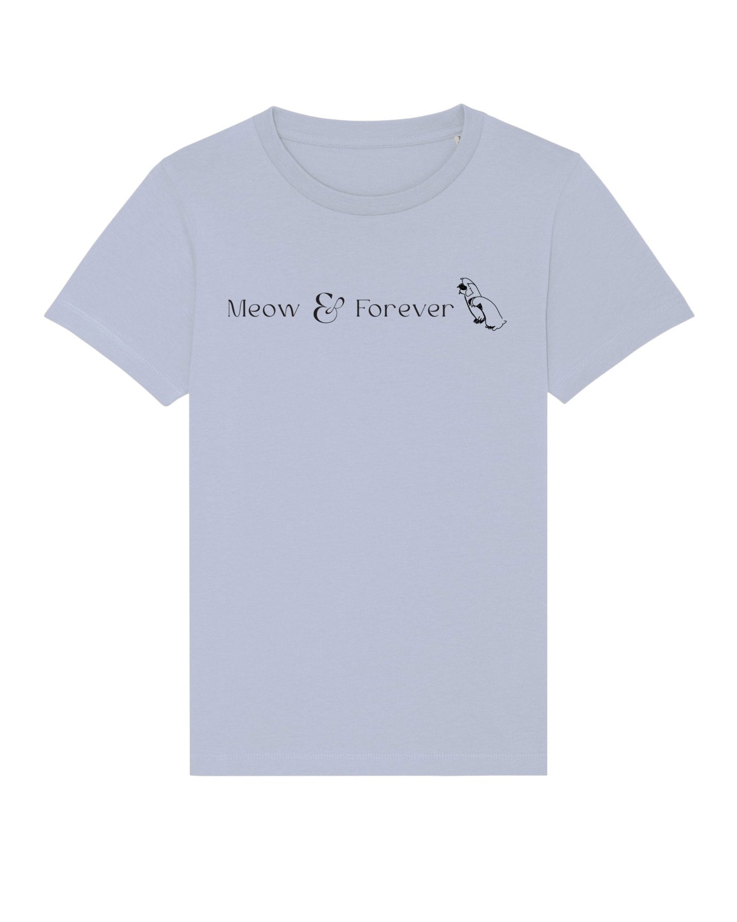 Organic Cotton 'Meow & Forever' Kids Funny Cat T-shirt - Funny Animal Shirt