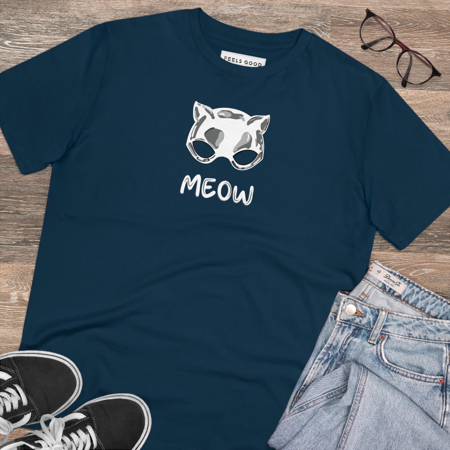 Organic Cotton 'Meow' Funny Cat T-shirt - Fun Cat T shirt