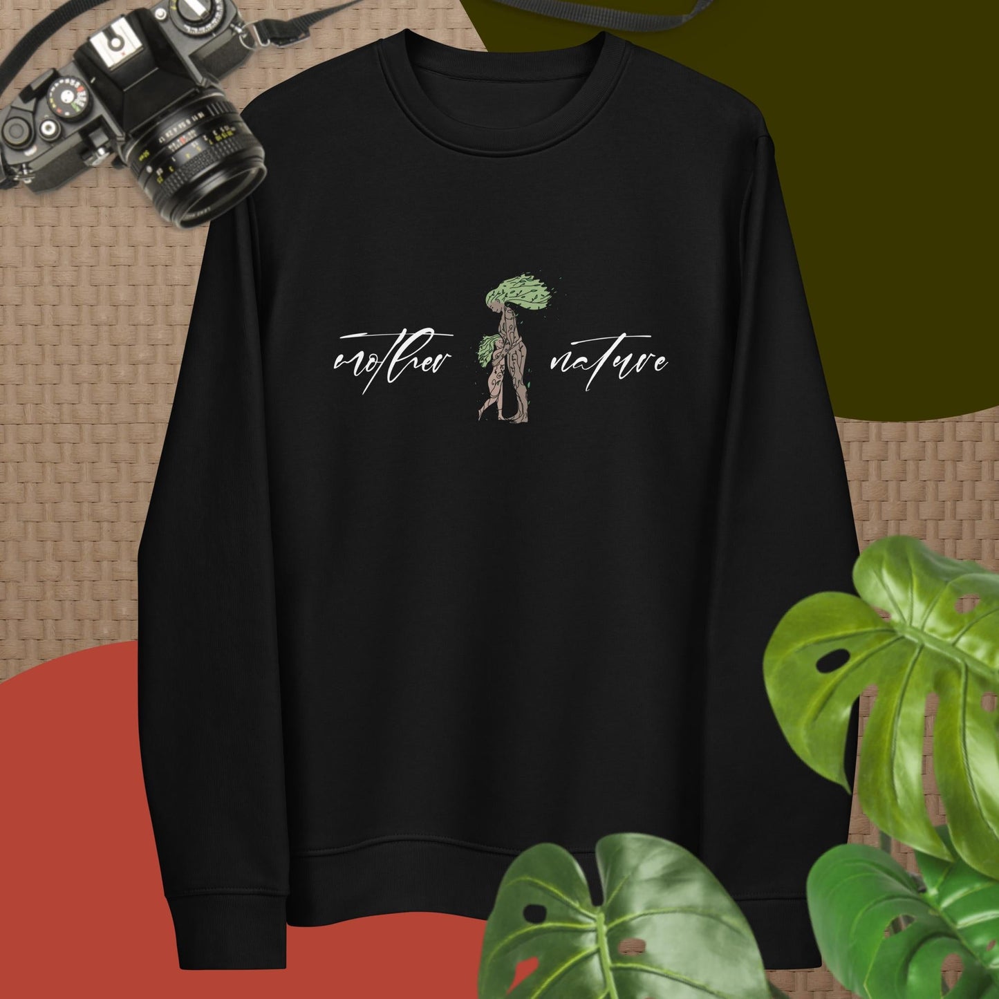 Explore in style with our organic cotton 'Mother Nature' eco sweatshirt—great for travel lovers!