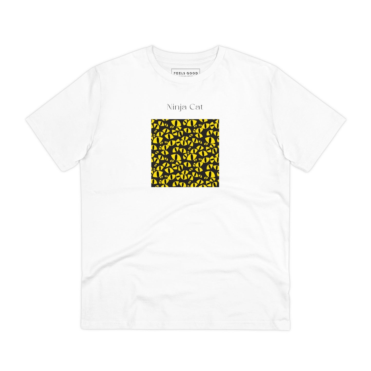 Organic Cotton Ninja Cat T-shirt for guys who love cats