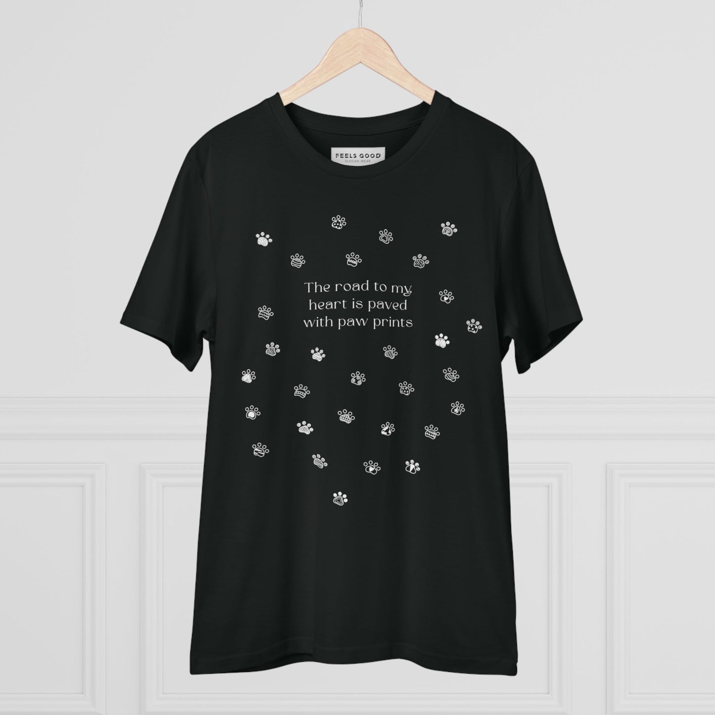 Organic Cotton 'Paw Prints' Funny Animal T-shirt -Organic Cotton cat graphic t-shirt for cat lovers