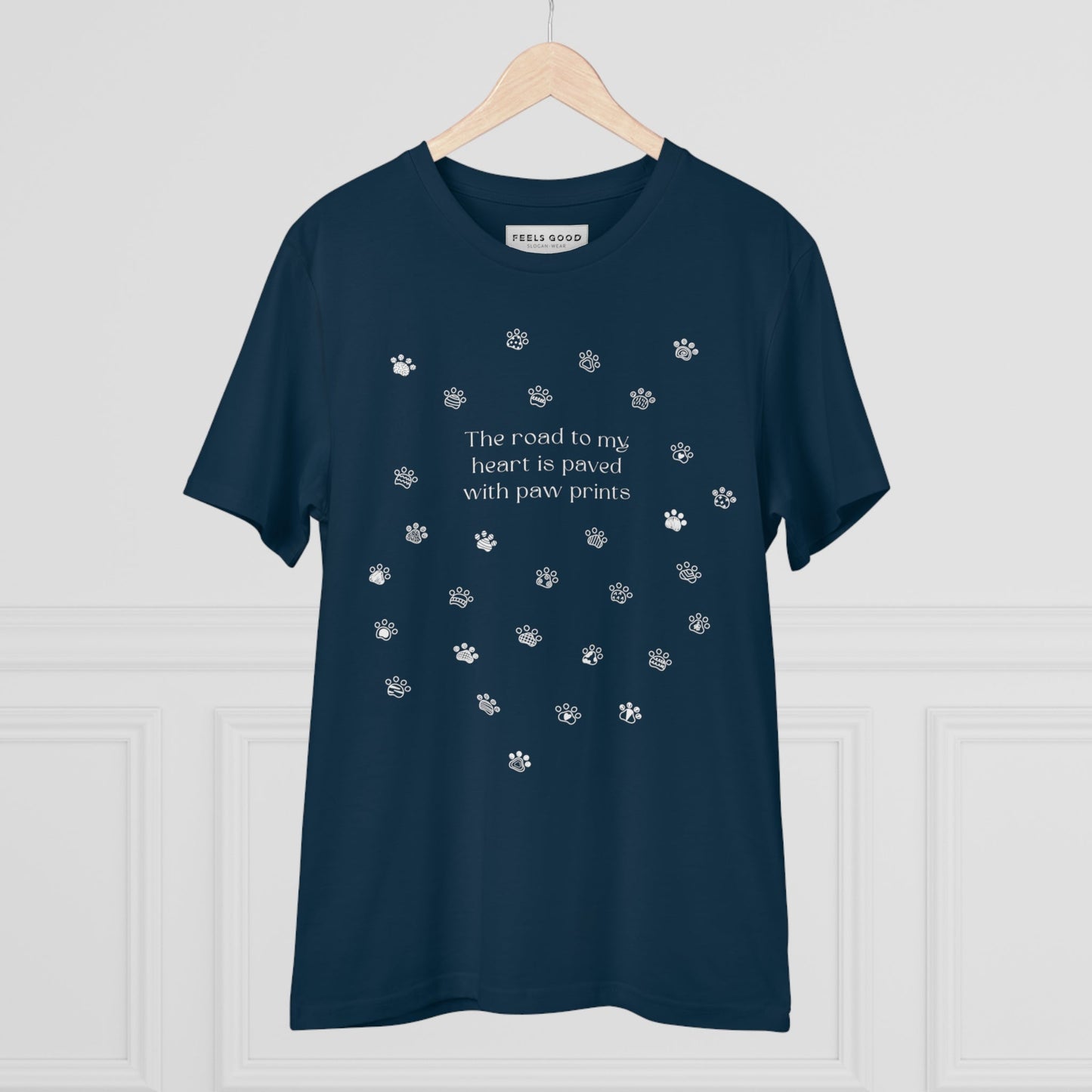 Organic Cotton 'Paw Prints' Funny Animal T-shirt - 'Paw Prints' organic cotton cat shirt for humans