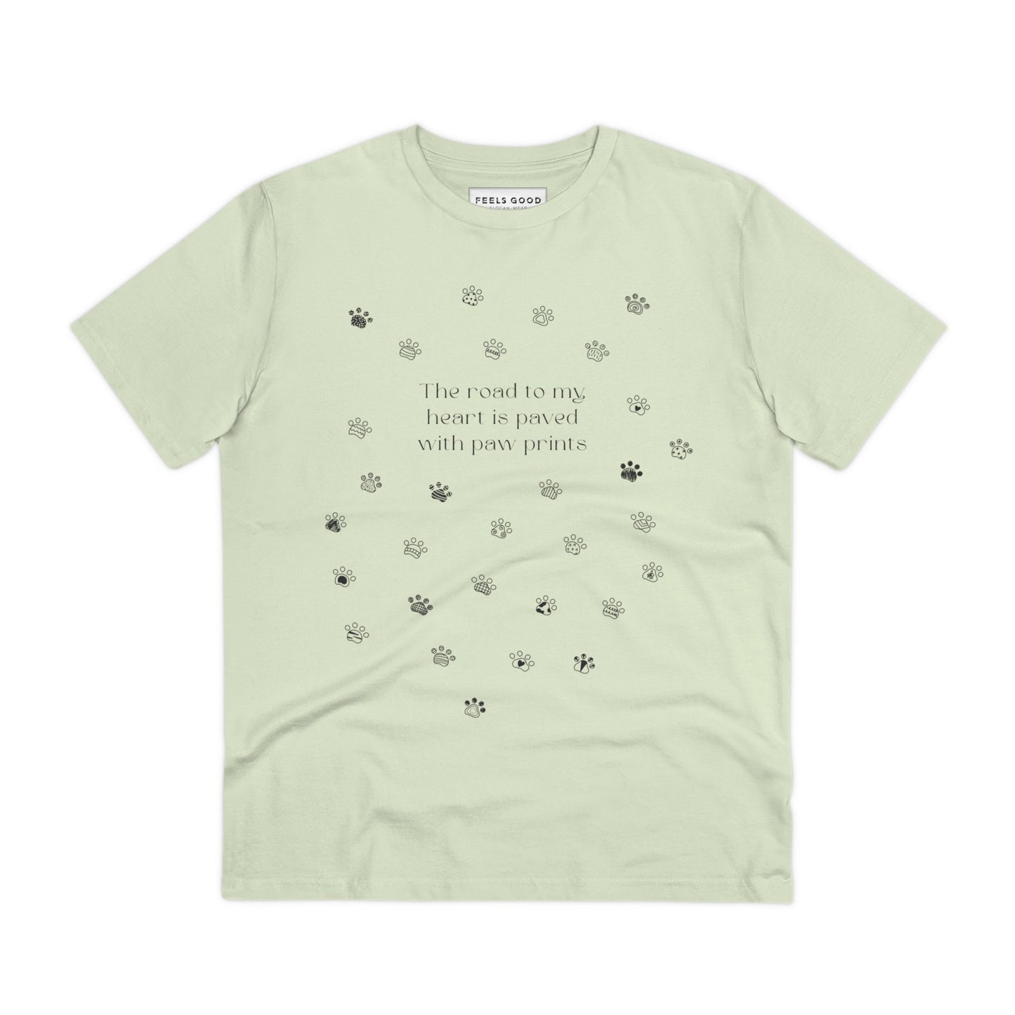 Cat lovers' graphic tee with paw print design