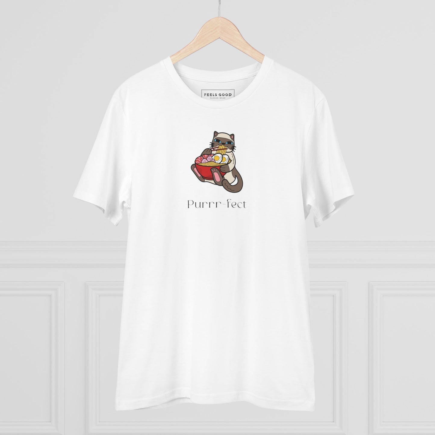 Organic Cotton 'Purrfect' Funny Cat T-shirt - Animal lover's cat T-shirt