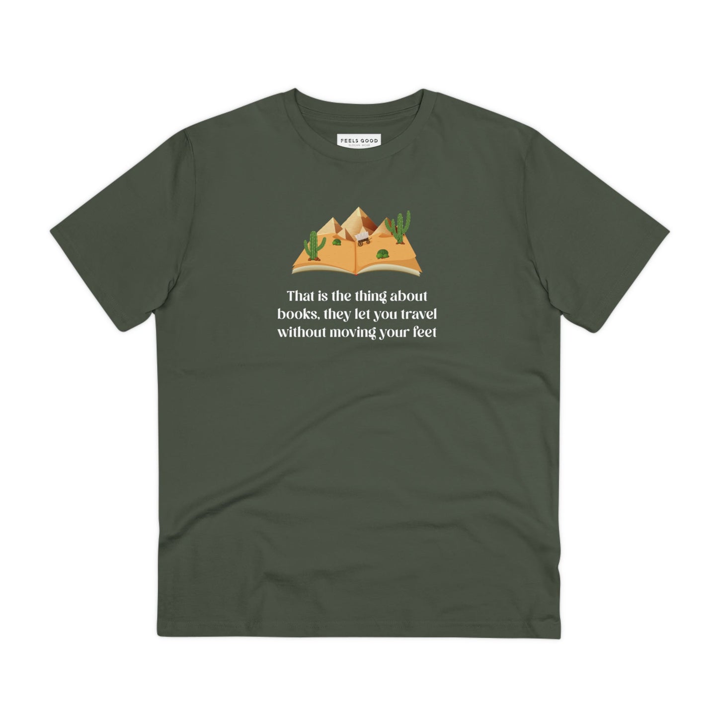 Organic Cotton 'The Book Traveller' Books T-shirt - Book worm