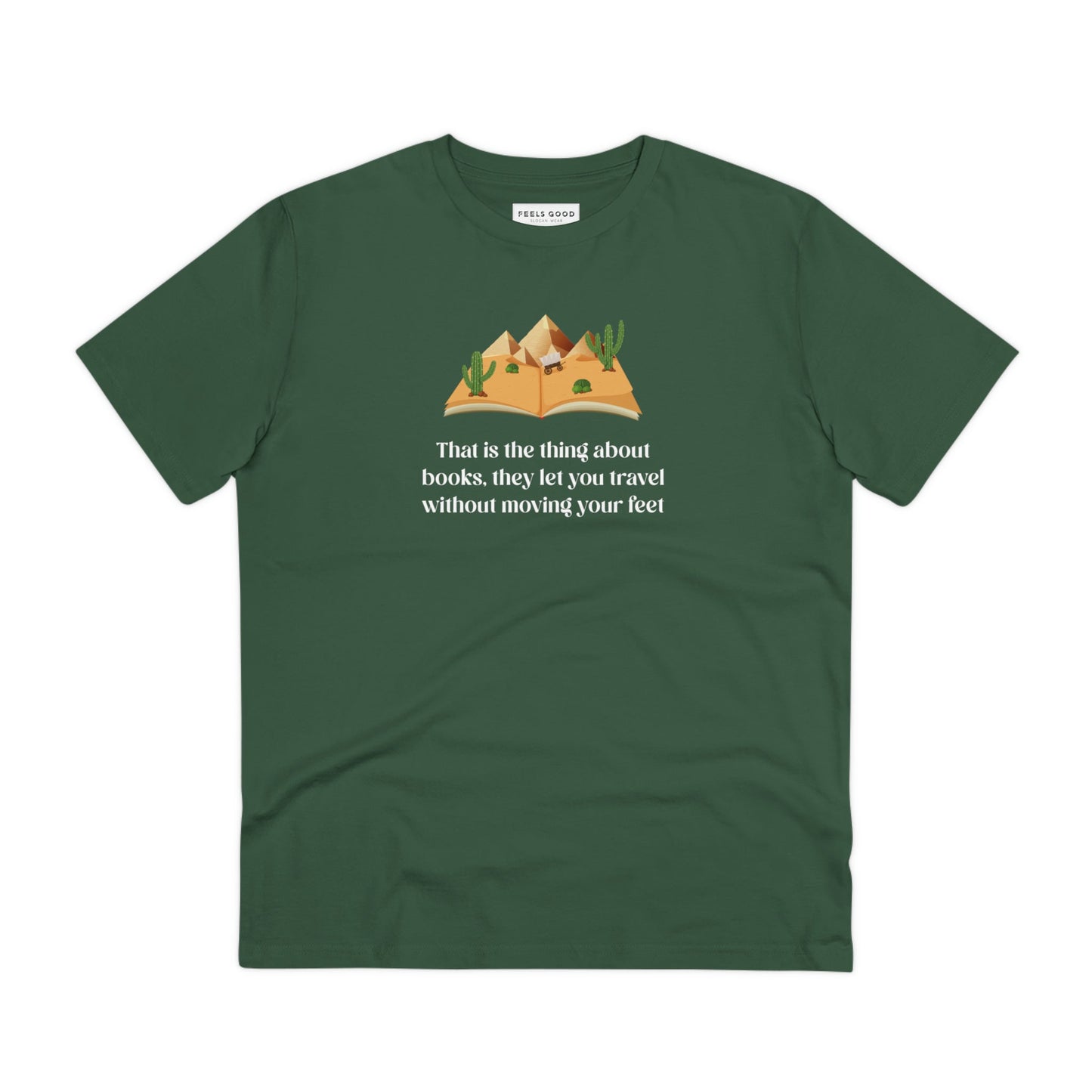 Organic Cotton 'The Book Traveller' Books T-shirt - Book worm