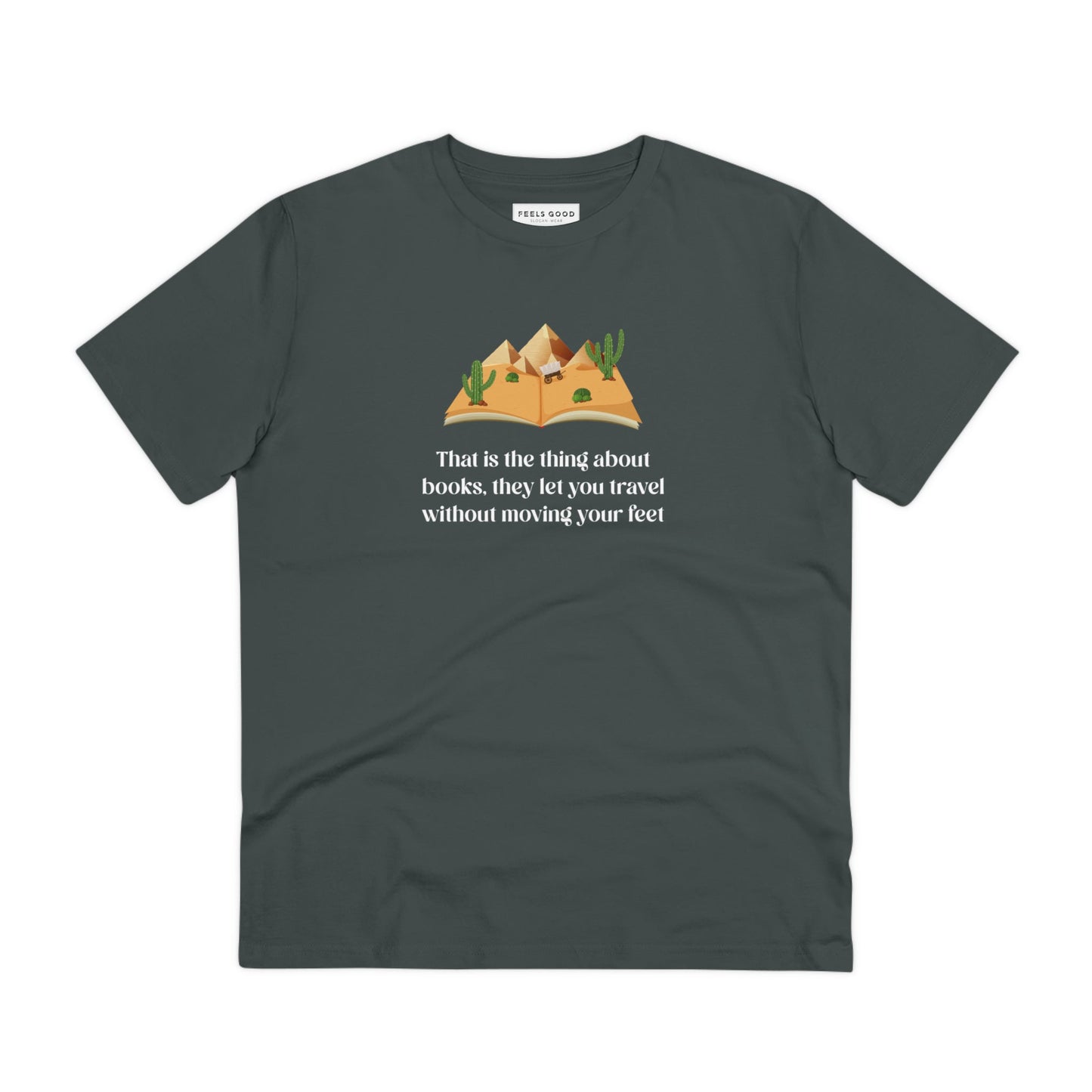 Organic Cotton 'The Book Traveller' Books T-shirt - Book worm