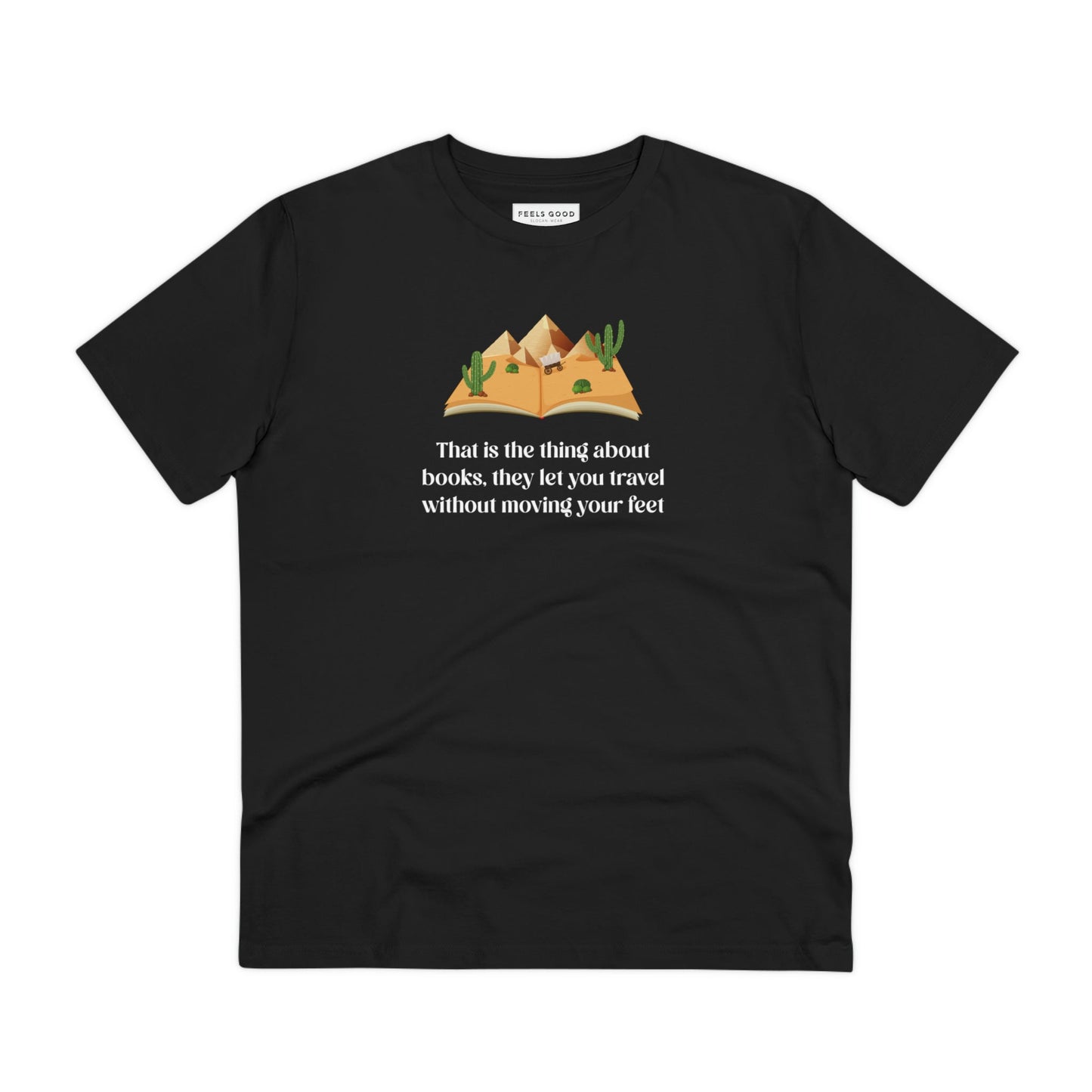 Organic Cotton 'The Book Traveller' Books T-shirt - Book worm