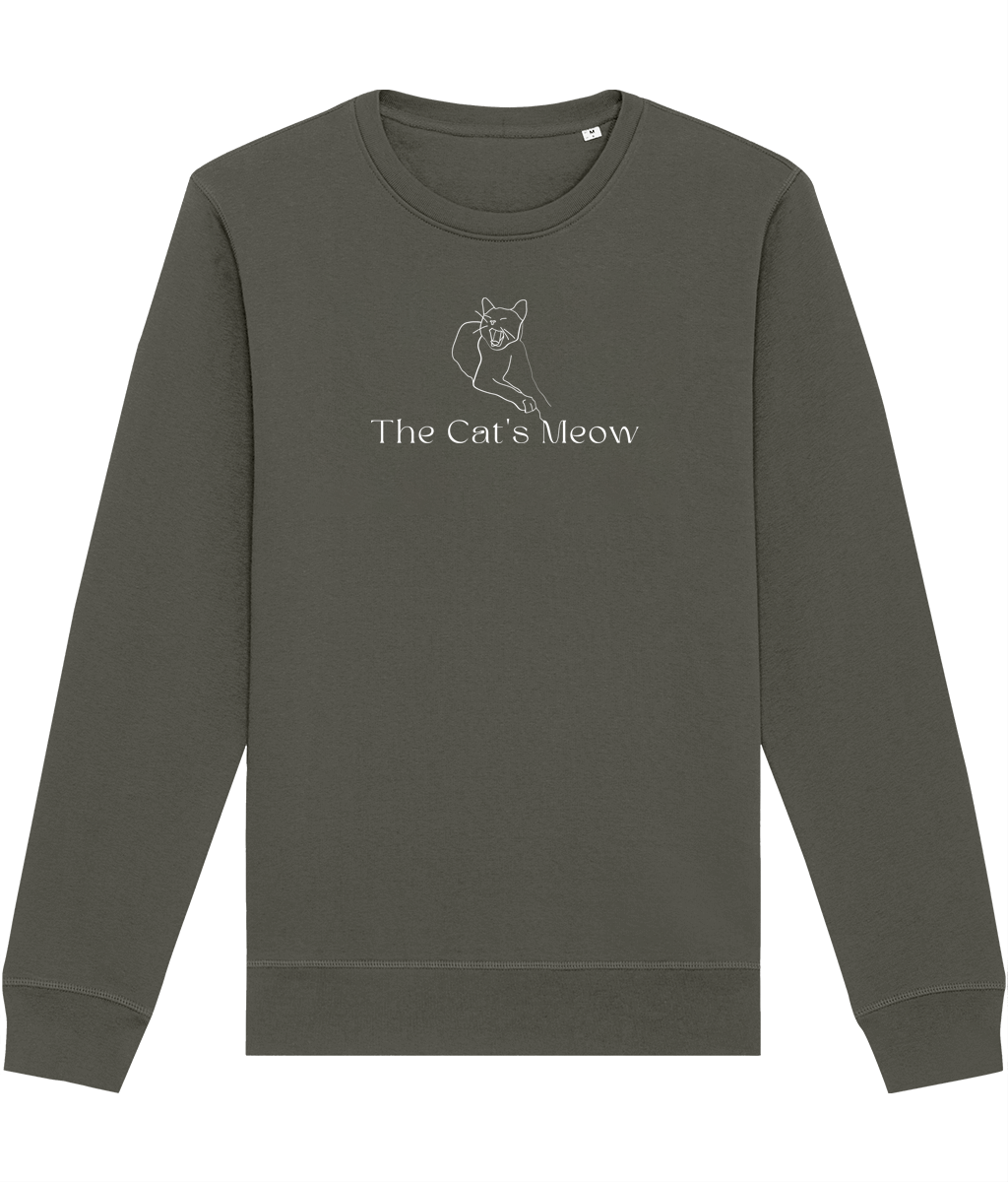 Sweatshirts with cats are a trend! Get the Organic Cotton 'The Cats Meow' Funny Cat Sweatshirt now.