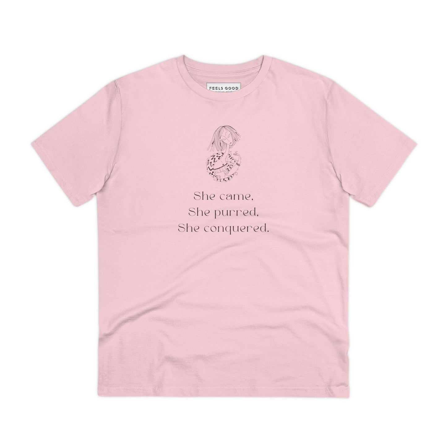 Cat graphic tees for guys – Organic Cotton 'The Conquering Cat' shirt