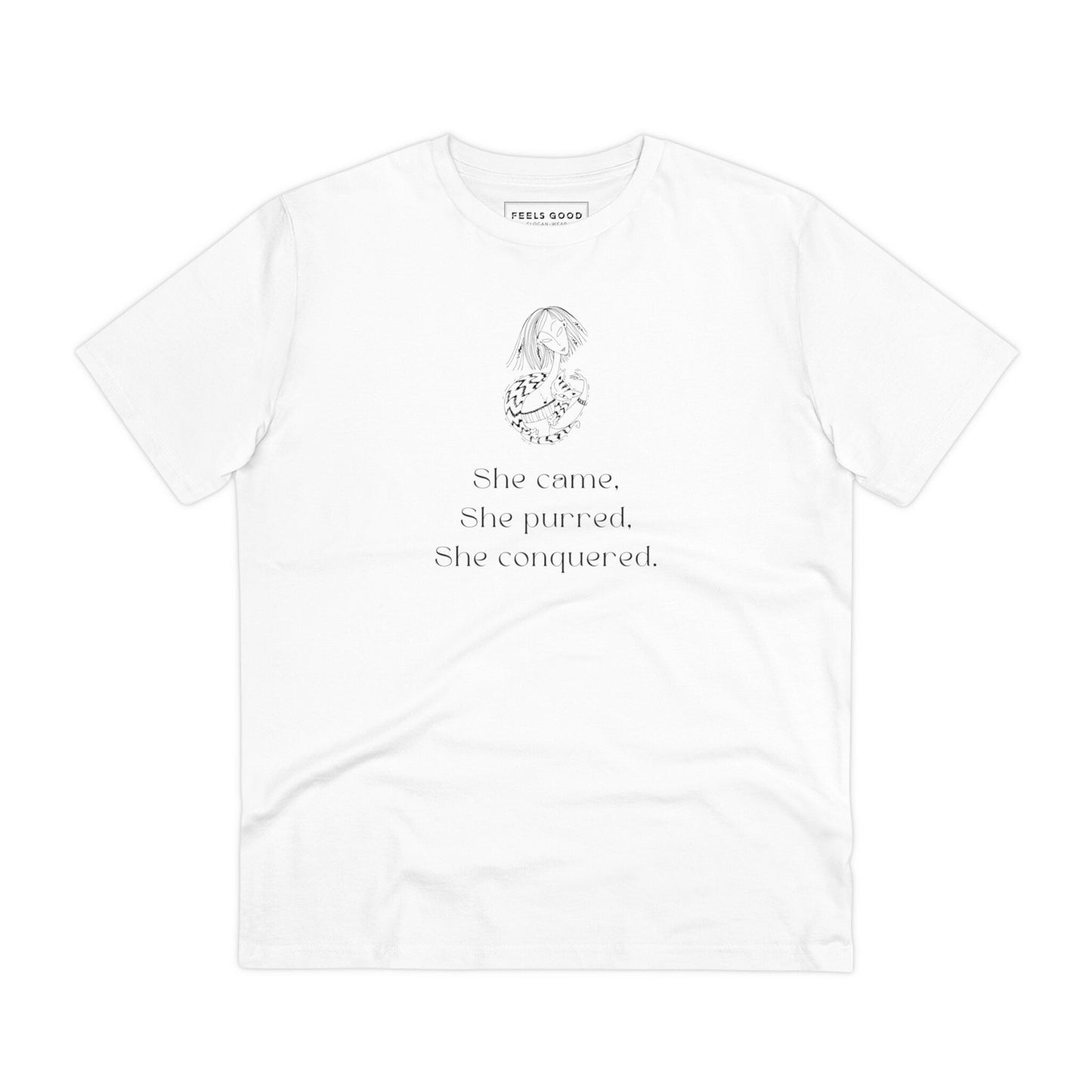 Funny cat tshirt – The Conquering Cat print for animal lovers